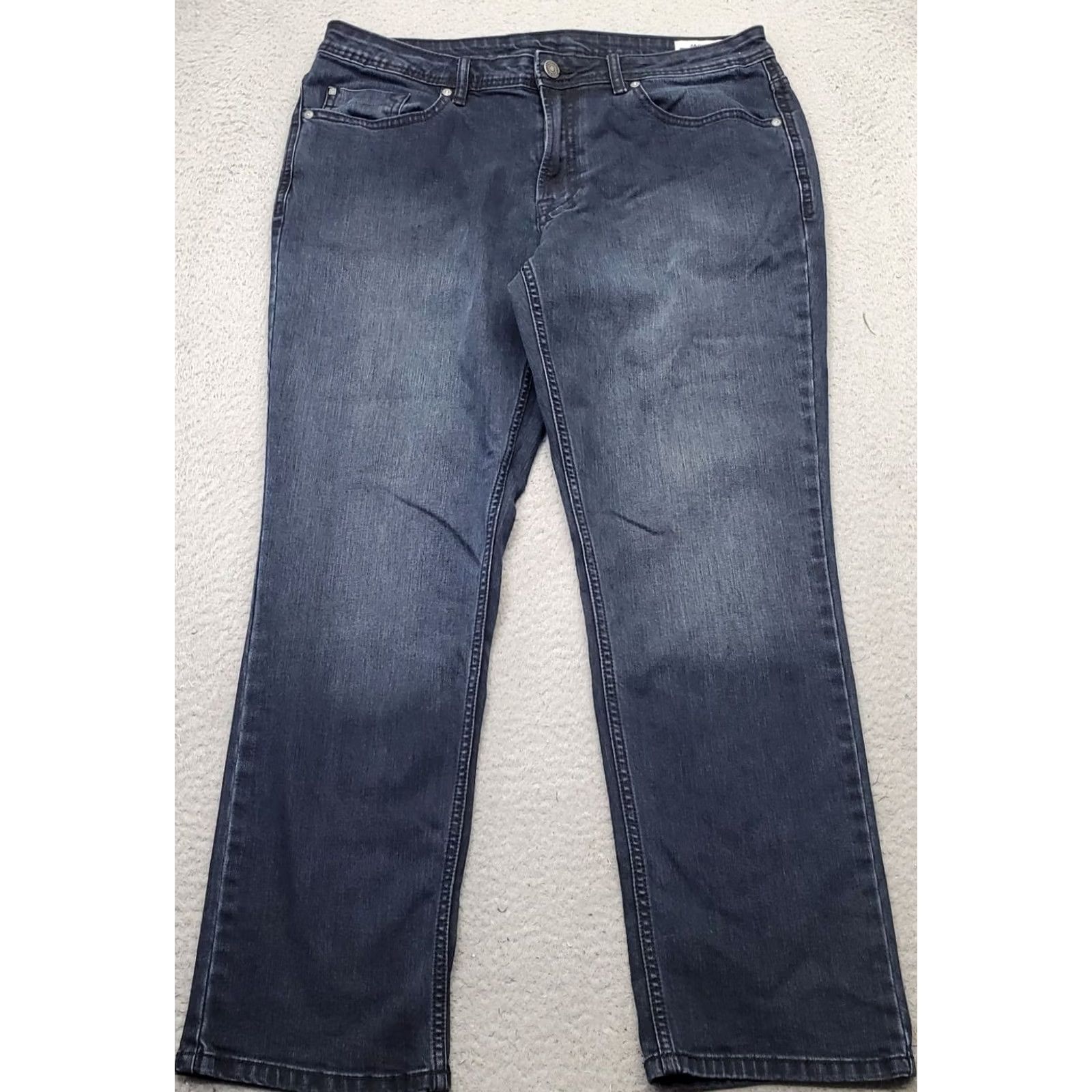 Buffalo David Bitton Buffalo Mens Jeans Buffalo Jackson Slim Straight Jeans Mens 34x30 Blue Denim Dark Wash Pant Size US 34 / EU 50 - 2 Thumbnail