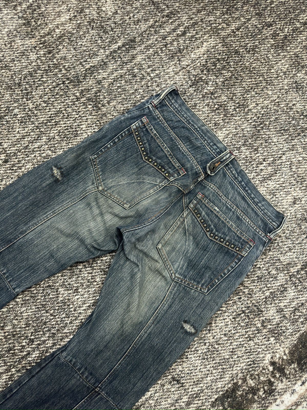 Japanese Brand Rupert The Difference Japan Patchworked Studded Jeans Size US 31 - 11 Thumbnail
