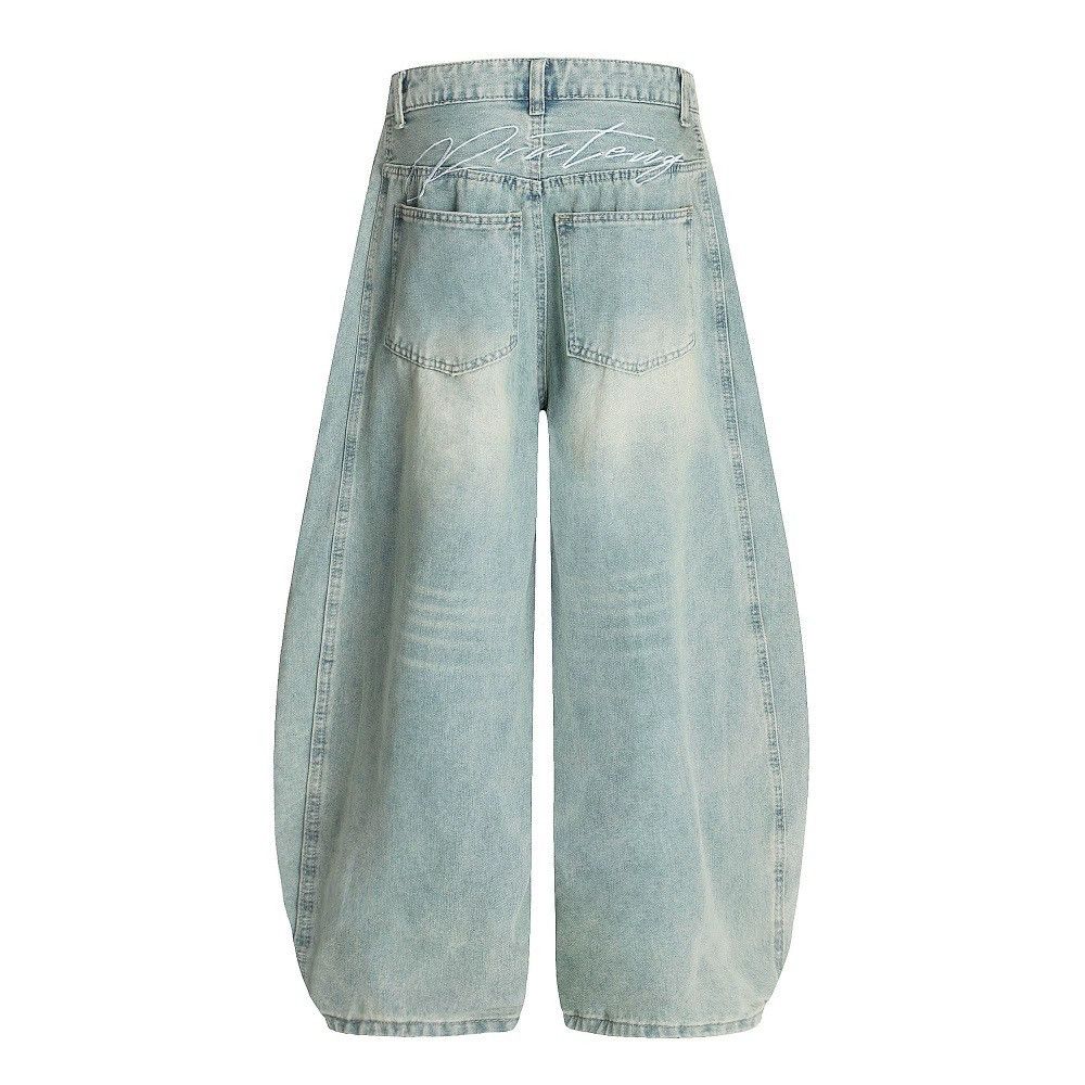 Jean Vintage distressed washed punk patchwork scimitar jeans Size US 34 / EU 50 - 2 Thumbnail