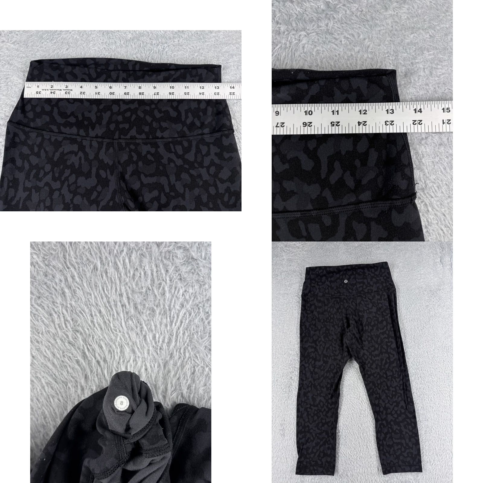 Lululemon Lululemon Align Cropped Pants Women 8 Gray Black Camo 21" Inseam Yoga Cross-Training Athleisure — Ladies Regular Size Type Size 30" / US 8 / IT 44 - 8 Thumbnail
