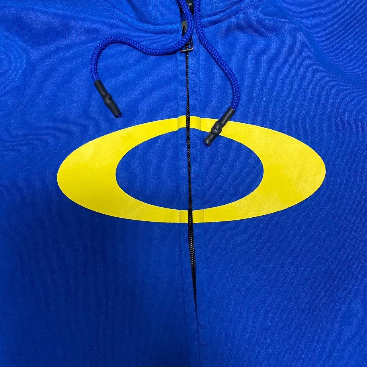 Oakley Y2K navy blue and yellow Oakley hoodie Size US M / EU 48-50 / 2 - 2 Thumbnail
