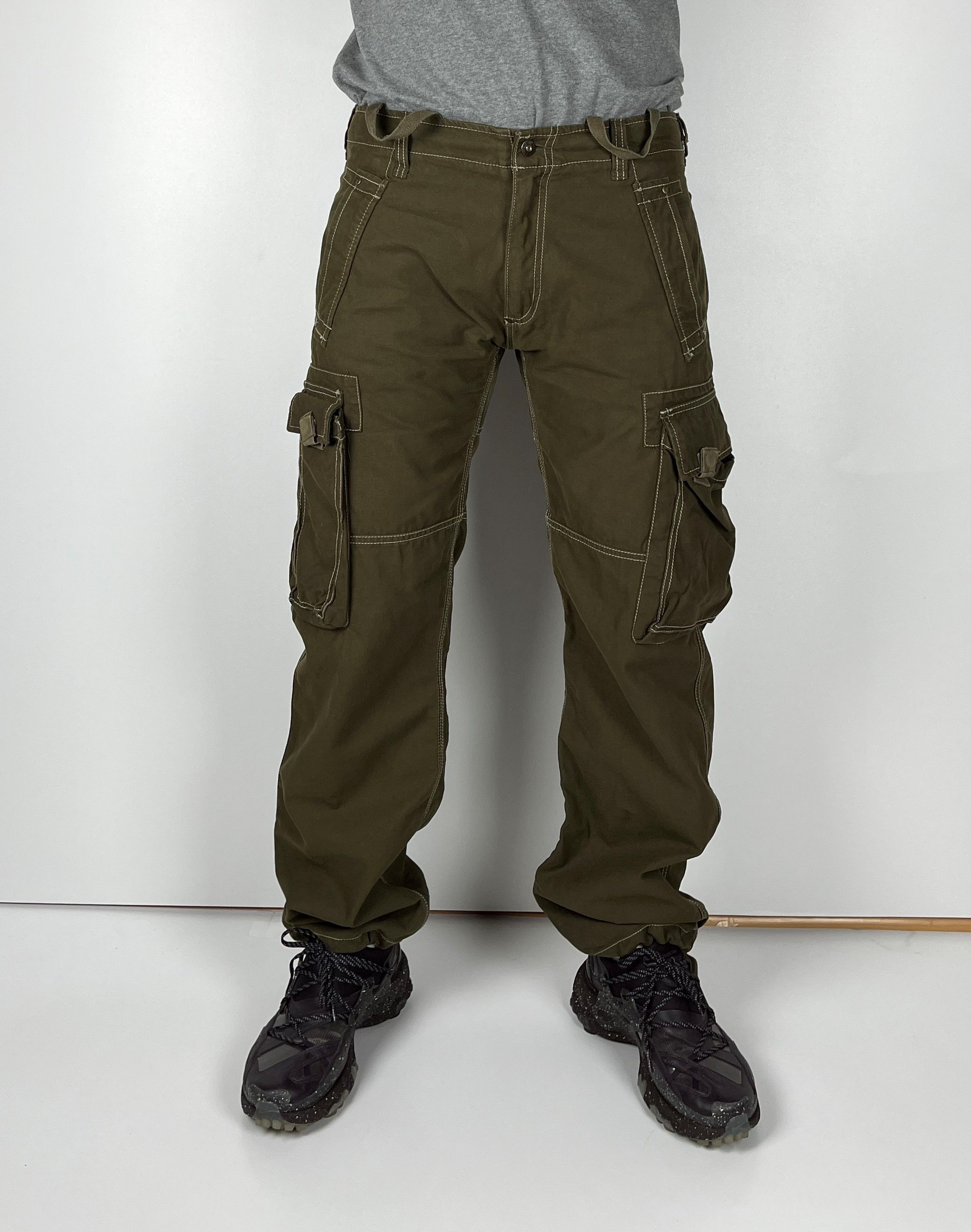 Vintage Vintage Avant Garde Cargo Bondage Multi-Pocket Pants Size US 33 - 1 Thumbnail
