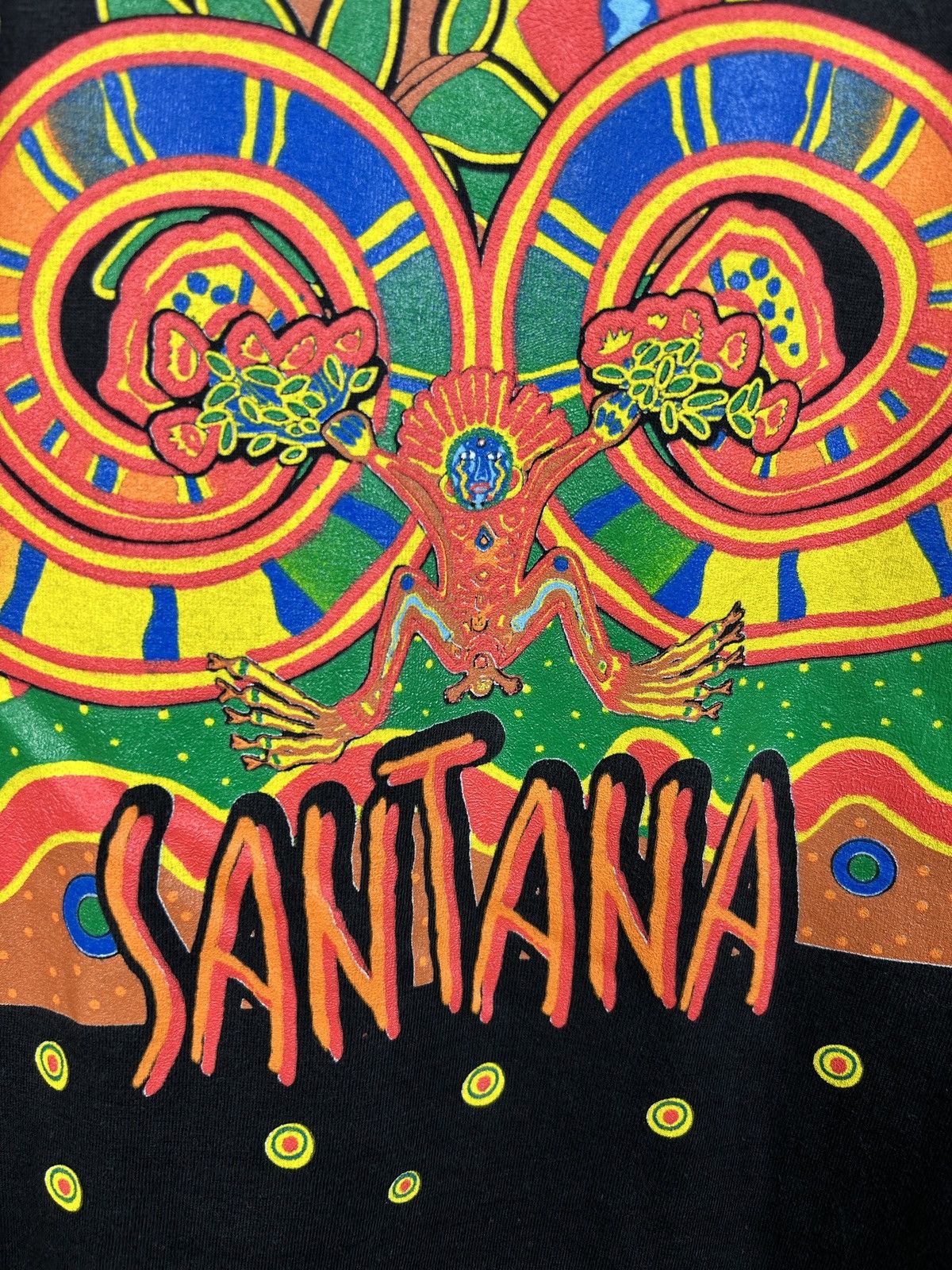 Band Tees 90s Vintage Carlos Santana 1996 Heaven Smiles Art T-Shirt Size US XL / EU 56 / 4 - 3 Thumbnail