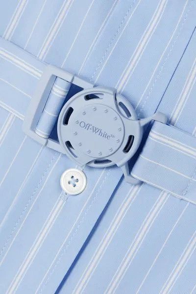 Off-White o1y1225 Striped Shirt in Light Blue/White Size M / US 6-8 / IT 42-44 - 4 Thumbnail