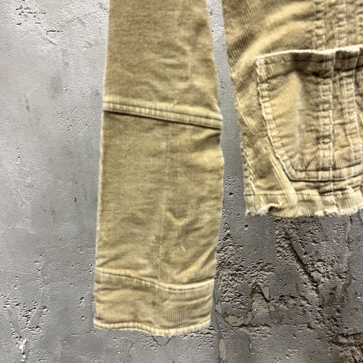 Vintage Tulle Vintage Y2K Beige Tan Corduroy Cropped Fitted Jacket M Size M / US 6-8 / IT 42-44 - 2 Thumbnail