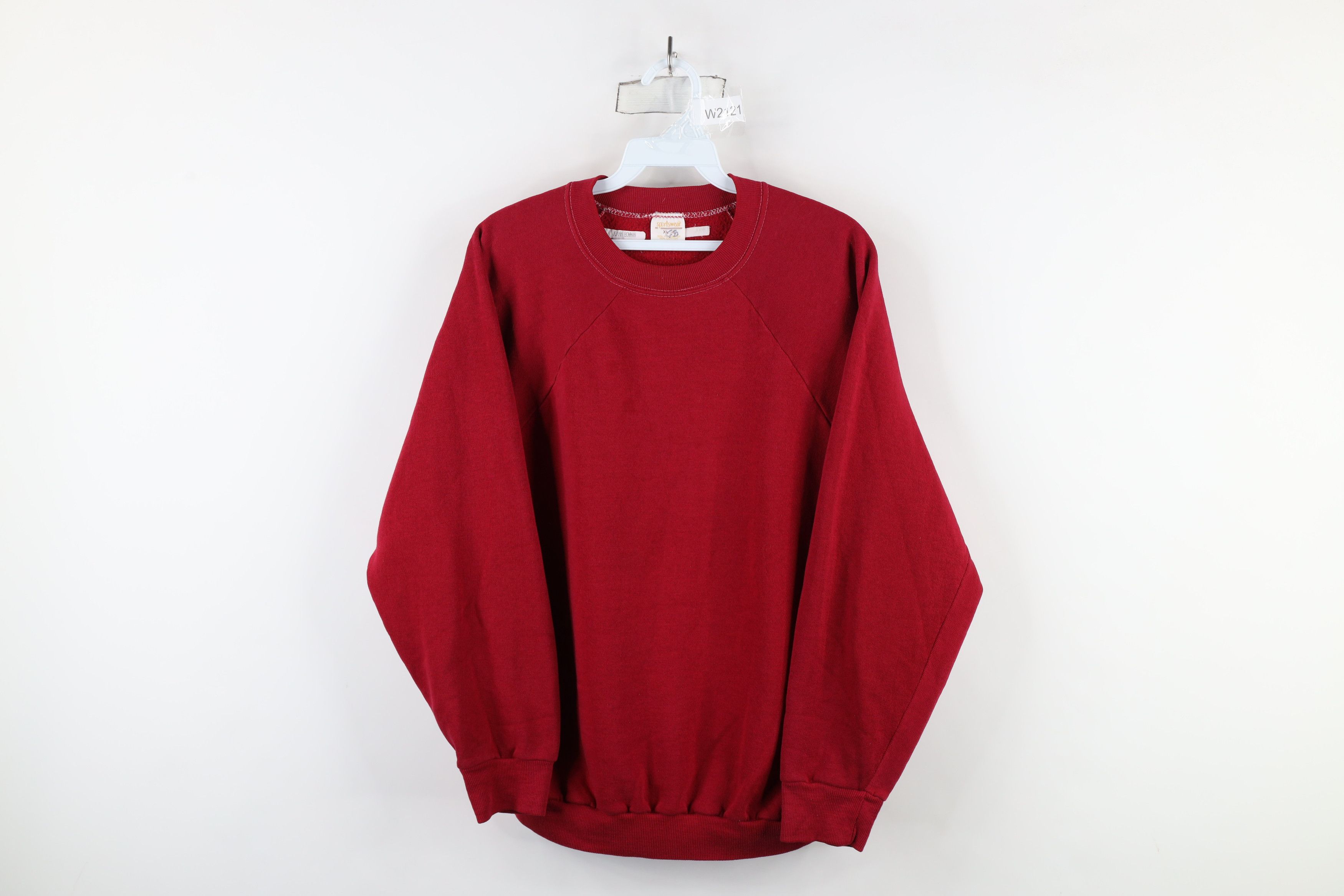 Vintage Vintage 70s Streetwear Raglan Crewneck Sweatshirt Red USA Size US XL / EU 56 / 4 - 1 Thumbnail