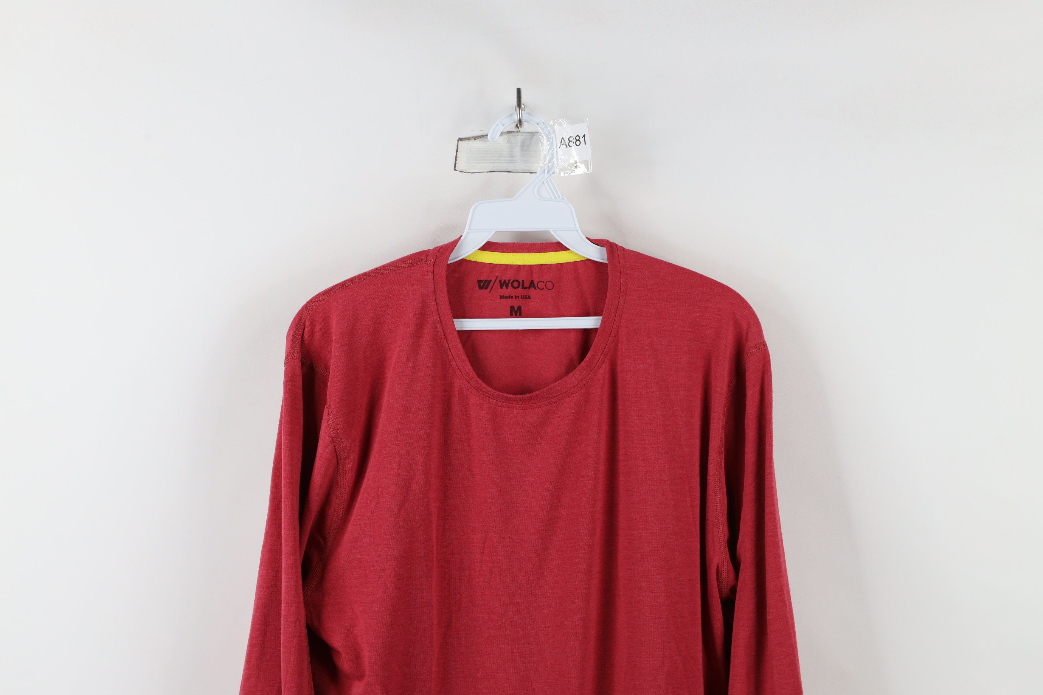 Vintage Wolaco Knit Stretch Clinton Long Sleeve T-Shirt Red USA Size US M / EU 48-50 / 2 - 2 Thumbnail