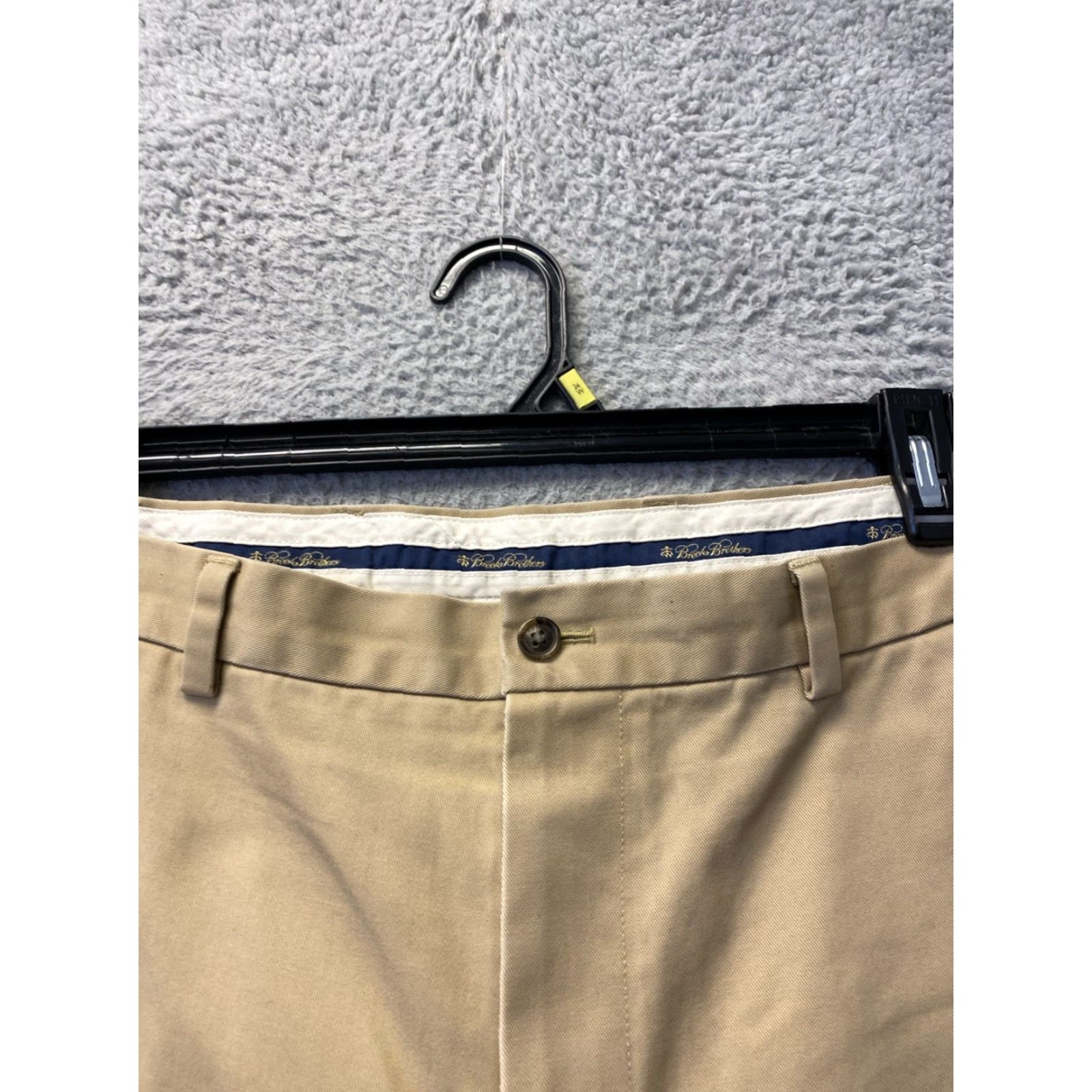Brooks Brothers Brooks Brothers Chino Pants Mens 35x30 Light Gold Classic Fit Wool Blend Dress Pants Flat Front Zipper Stretch City Wedding 30 Inseam Men Size US 35 - 2 Thumbnail