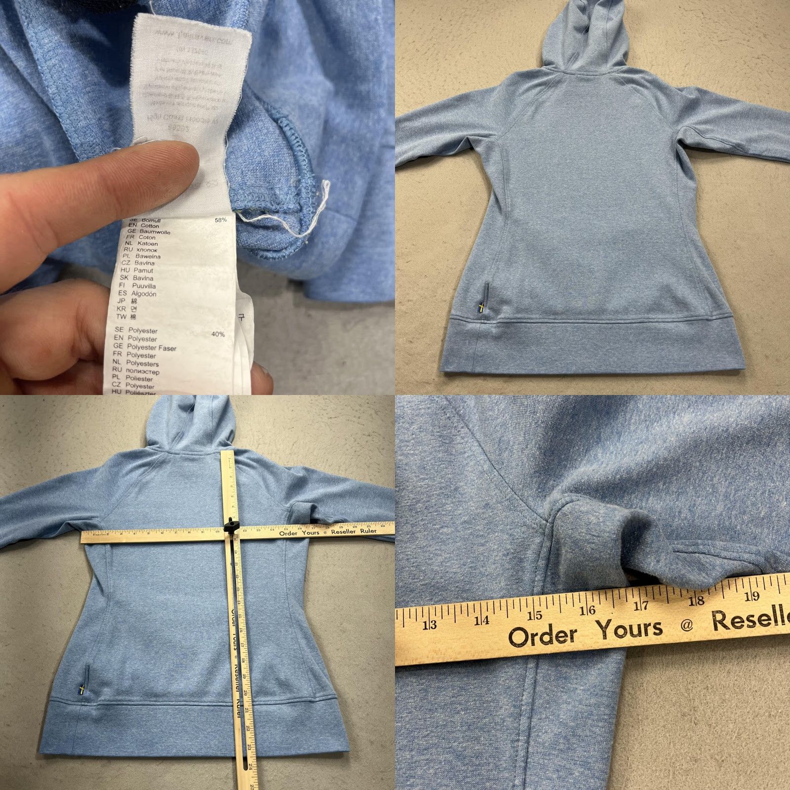 Vintage Fjallraven High Coast Hoodie Womens XS Blue Pullover Outdoor Hiking Lightweight Hooded Pockets All Seasons Size XS / US 0-2 / IT 36-38 - 8 Thumbnail