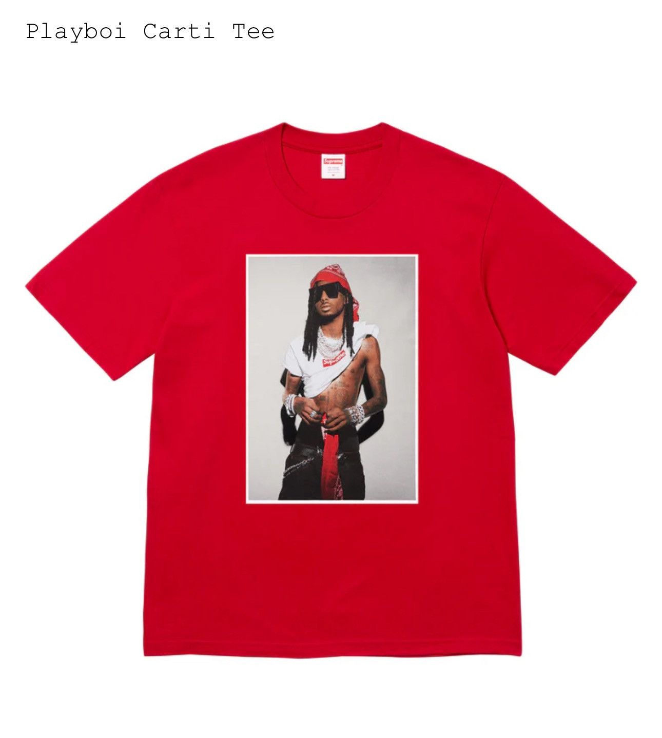 Supreme Supreme Playboi Carti Tee Red Size Large Size US L / EU 52-54 / 3 - 8 Thumbnail