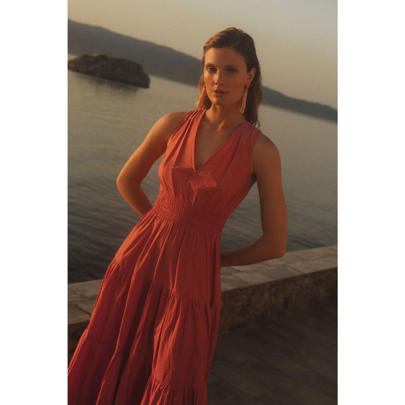 Anthropologie New Anthropologie Maeve Tiered Midi Dress $160 Size 2 Rose Size XS / US 0-2 / IT 36-38 - 4 Thumbnail