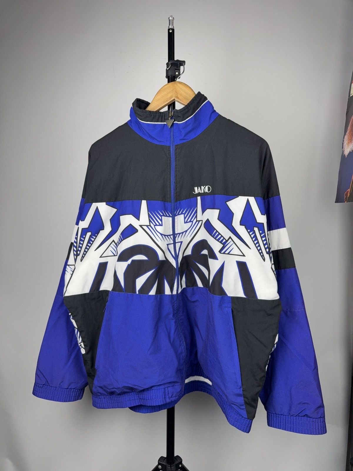 Vintage Vintage 90s JAKO Graphic Track Jacket Bold Logo Blue Size US L / EU 52-54 / 3 - 1 Thumbnail