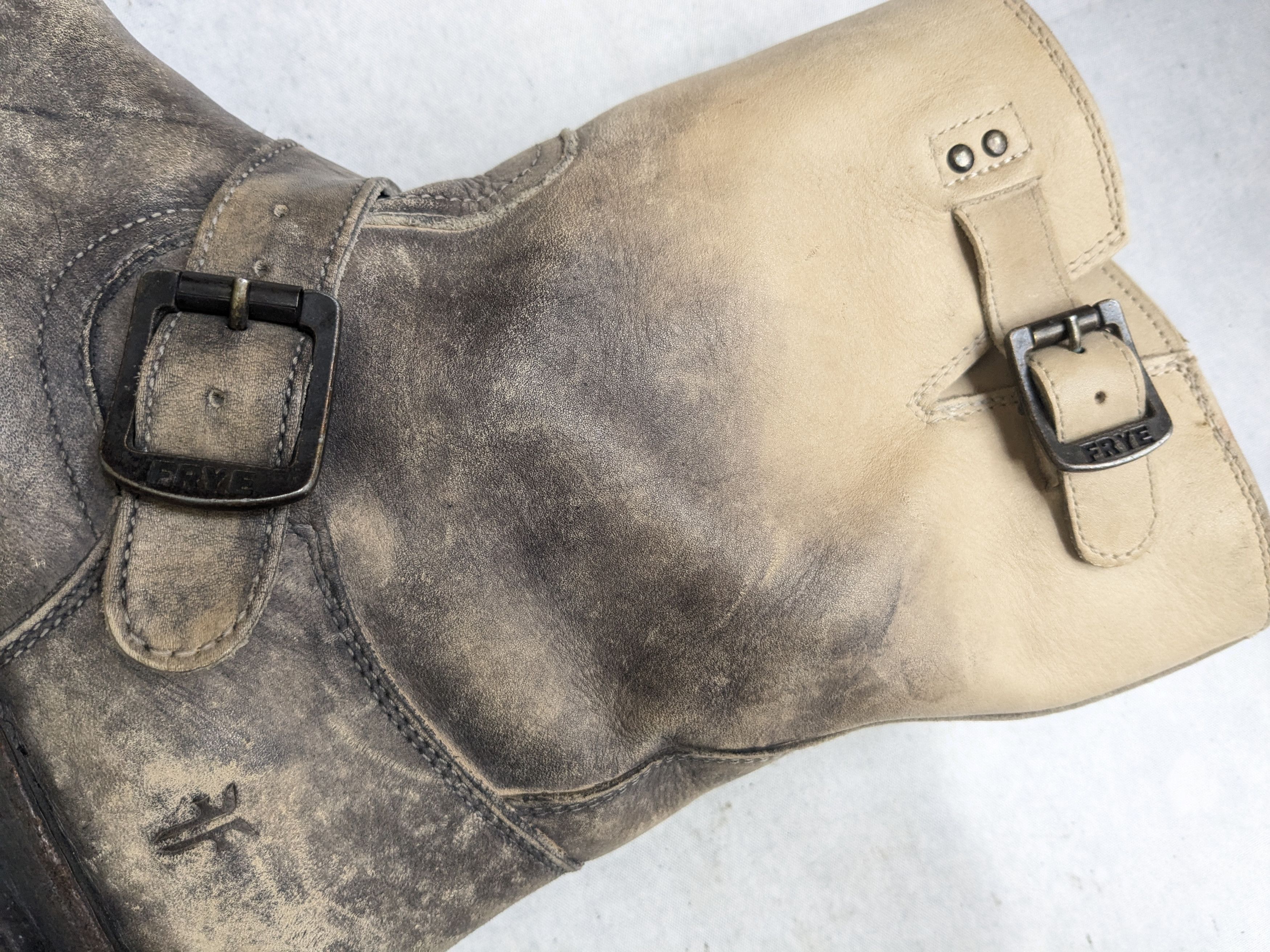 Frye Frye Engineer Boots Stonewash Leather 10.5 D Buckle Straps Size US 10.5 / EU 43-44 - 14 Thumbnail