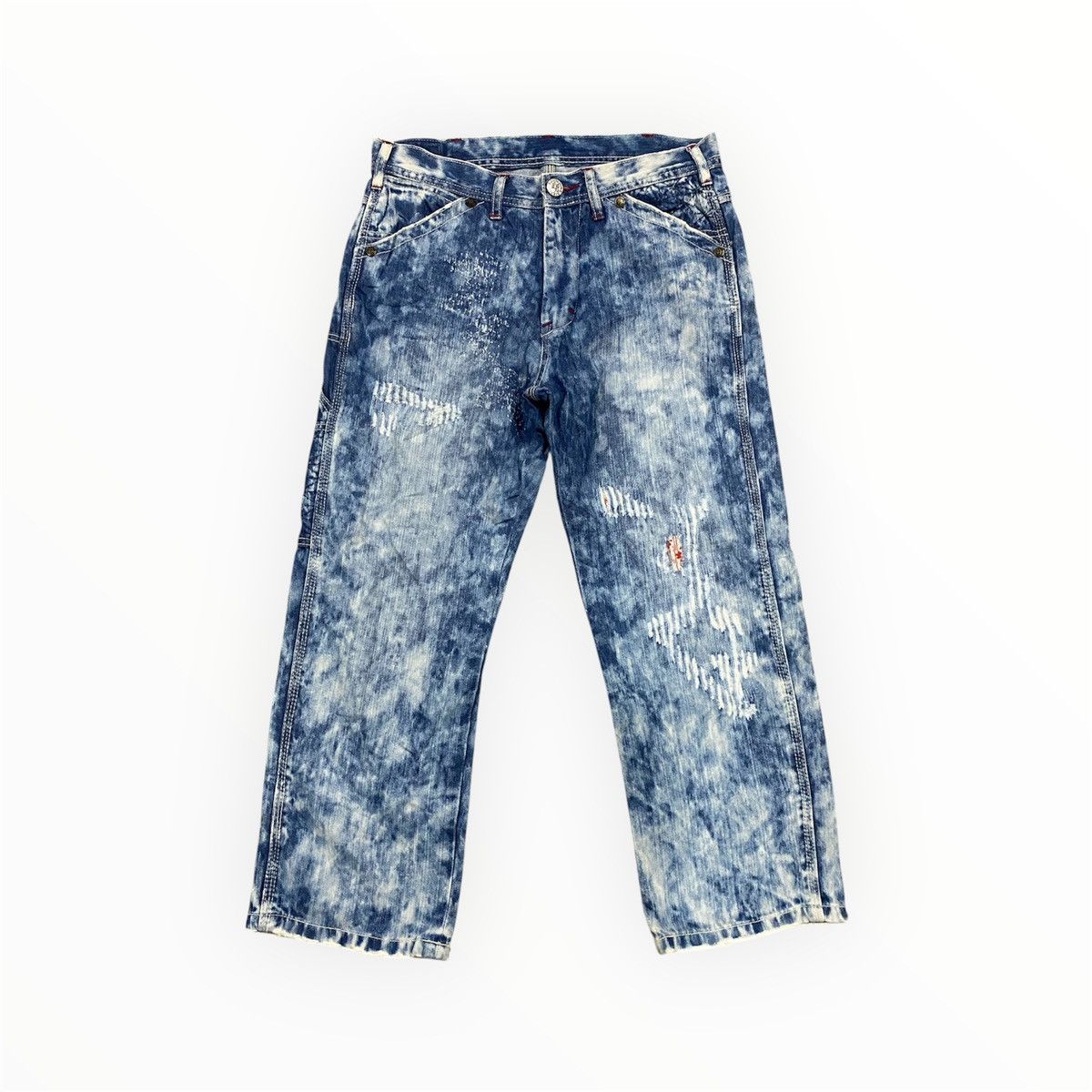 If Six Was Nine Japanese Brand Patchwork Acid Wash Denim Size US 31 - 9 Thumbnail