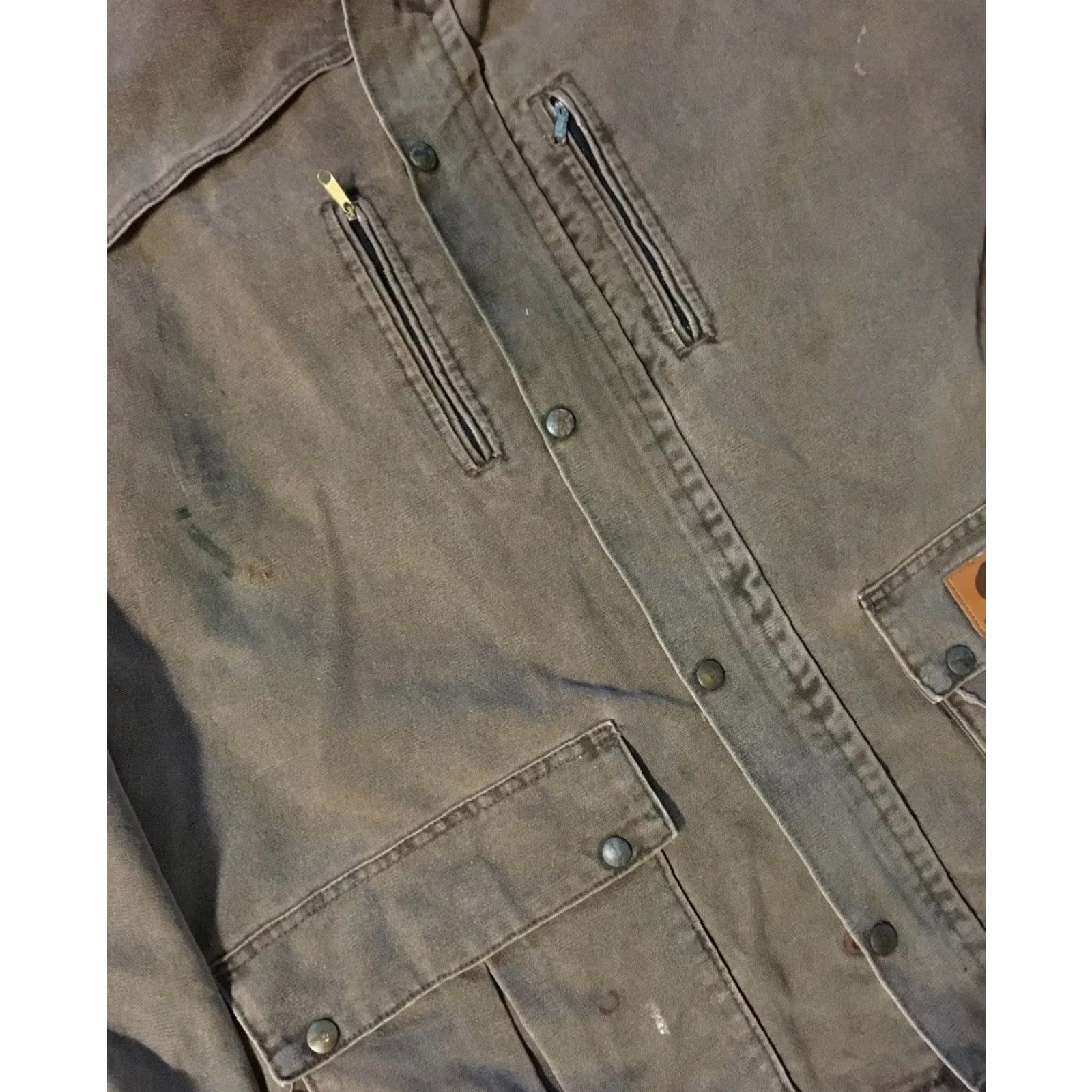 Carhartt VINTAGE Carhartt SRP Worker Faded Distress Flannel Jacket XL Tall Brown USA Men XLT Motorcycle Biker Grunge 90s Jacket Size US XL / EU 56 / 4 - 6 Thumbnail