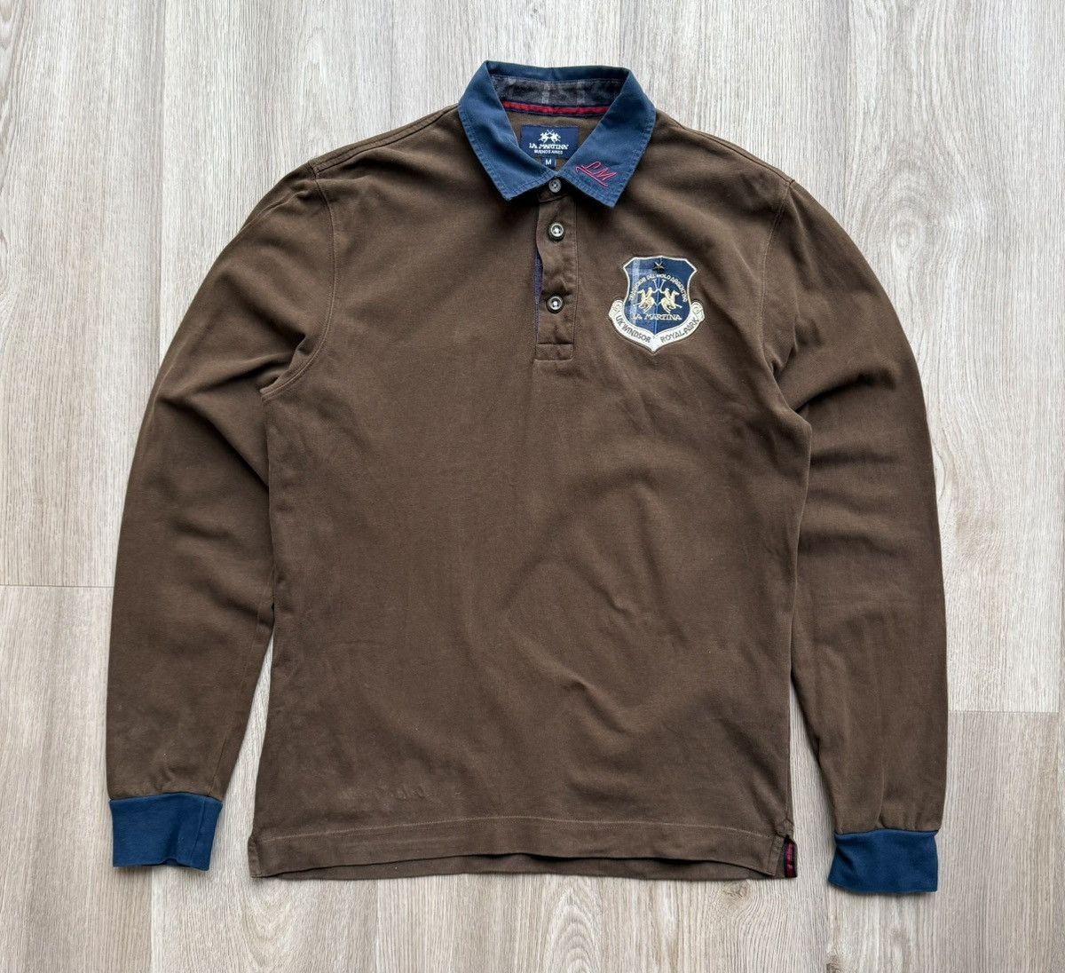 La Martina La Martina Polo Team Brown Long Sleeve T-Shirt Size US M / EU 48-50 / 2 - 1 Thumbnail