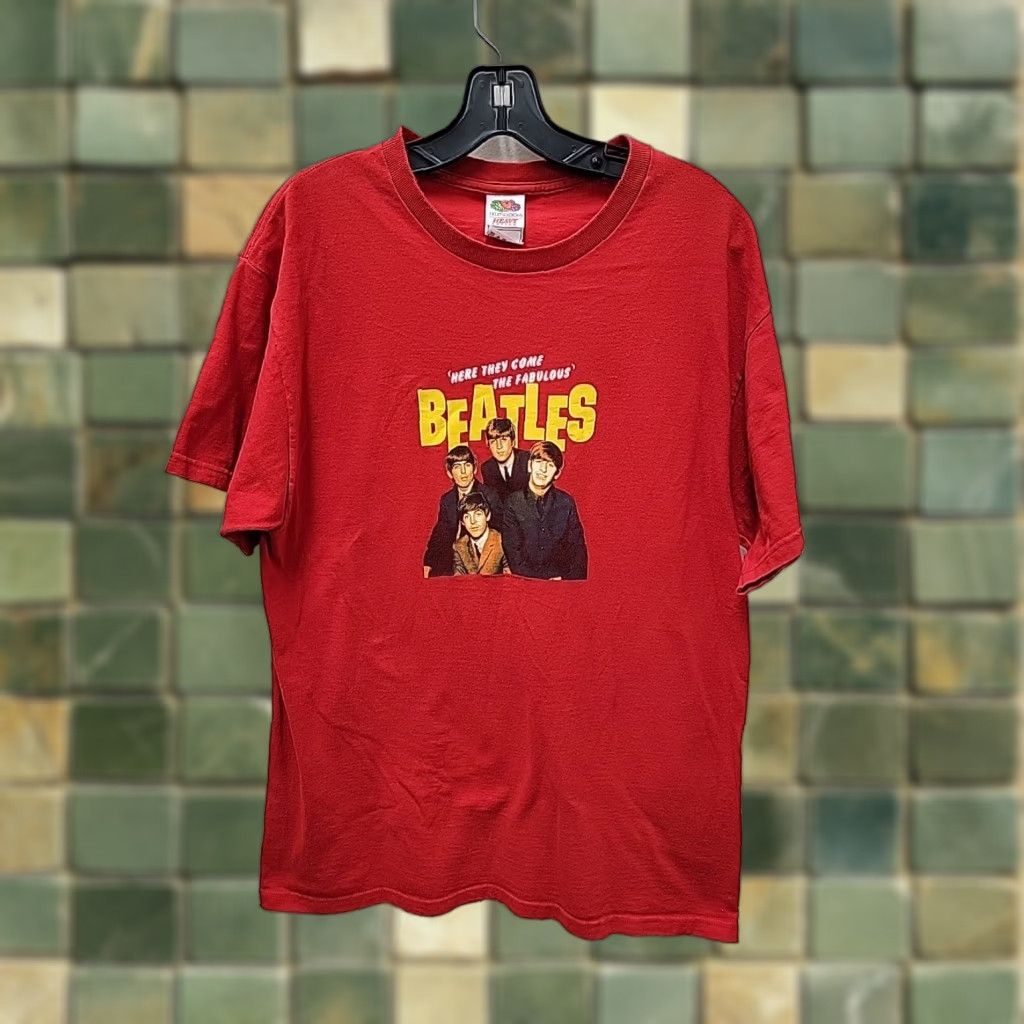 Fruit Of The Loom VINTAGE Beatles T Shirt Mens L Red American Tour Crew Neck Nike Size US L / EU 52-54 / 3 - 1 Thumbnail