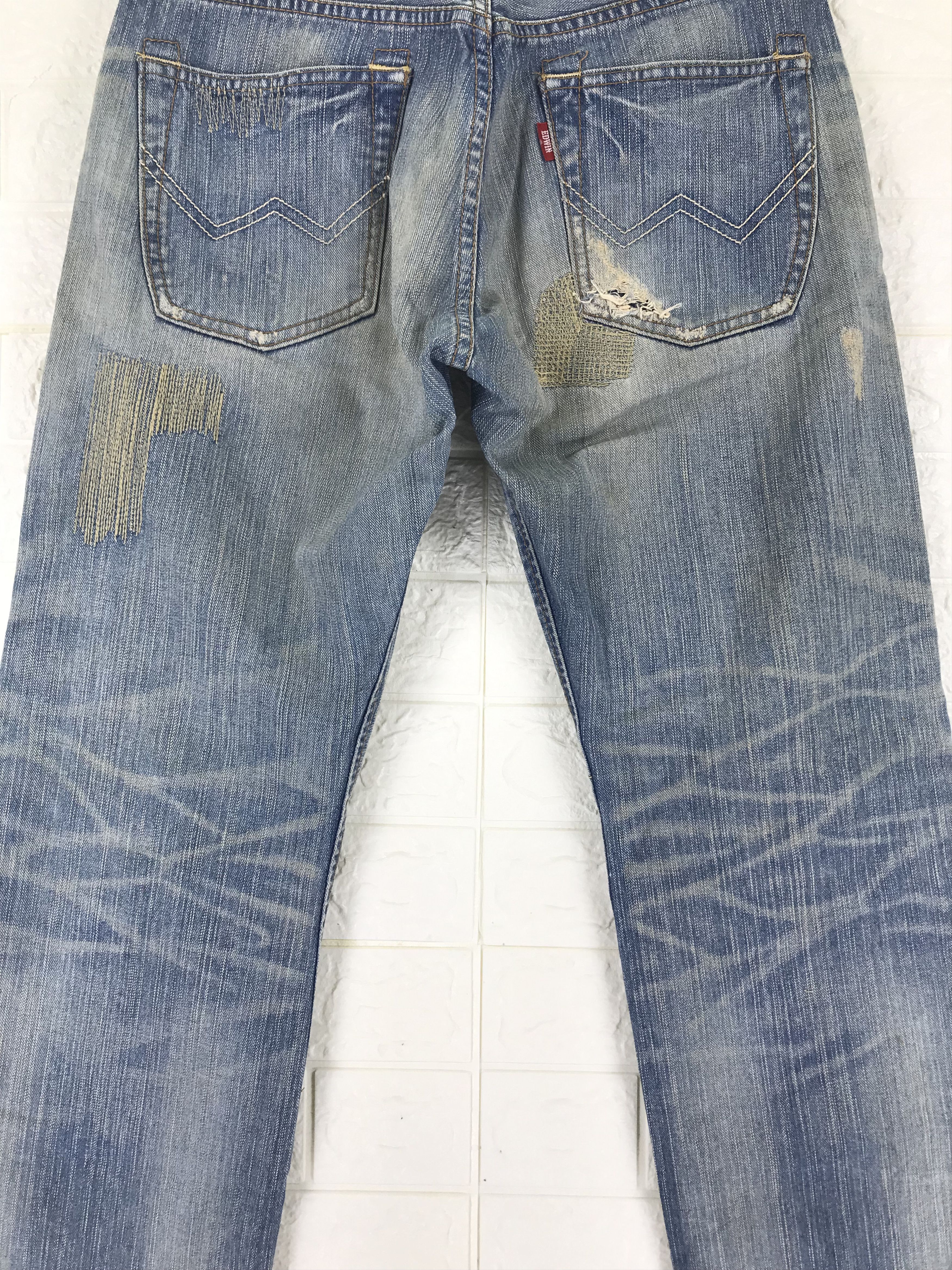 Edwin Vintage Edwin 403 XV Patched Jeans Distressed Denim Size US 30 / EU 46 - 7 Thumbnail