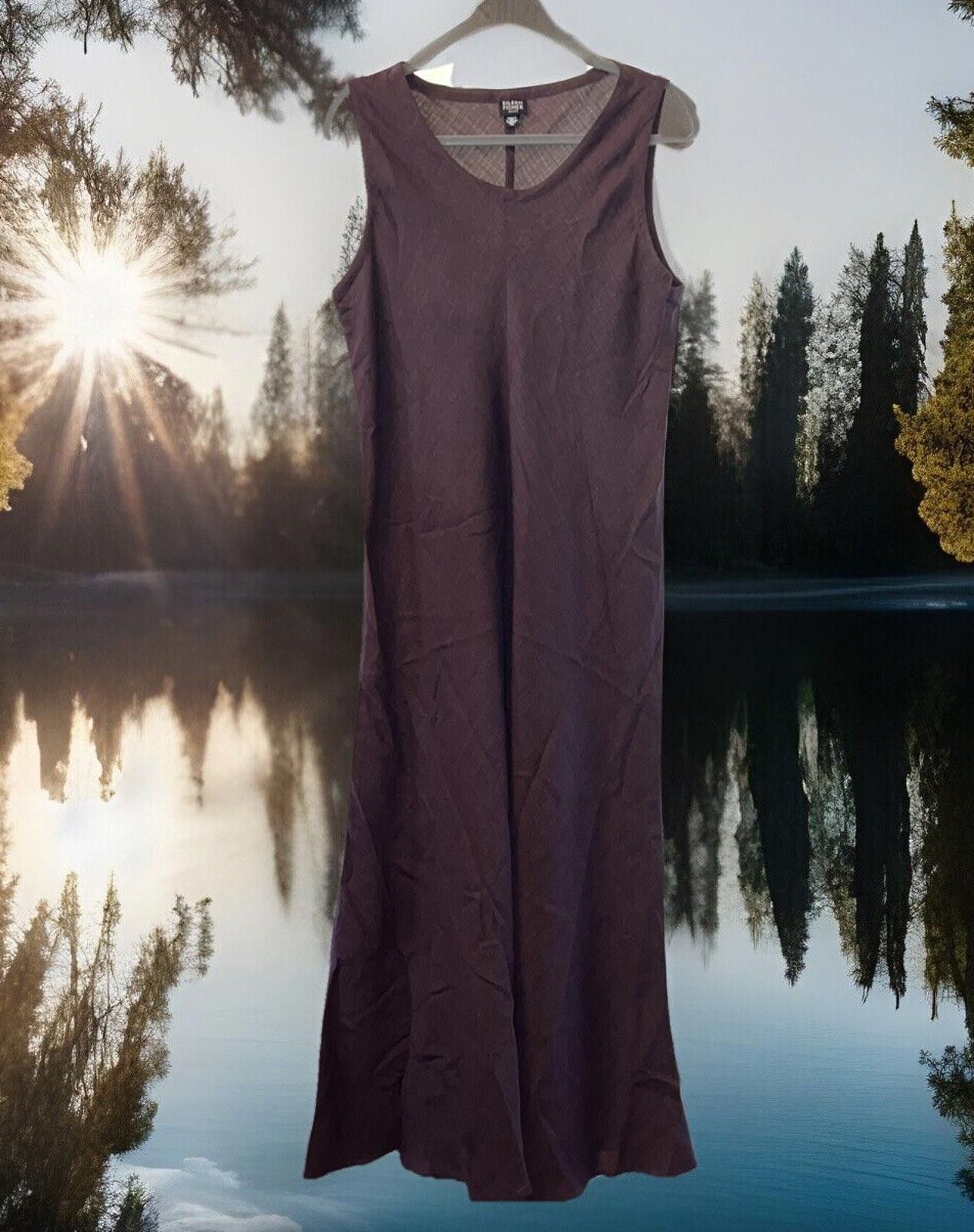Eileen Fisher Eileen Fisher Petite Large Linen Chocolate Midi Maxi Dress Size L / US 10 / IT 46 - 2 Thumbnail