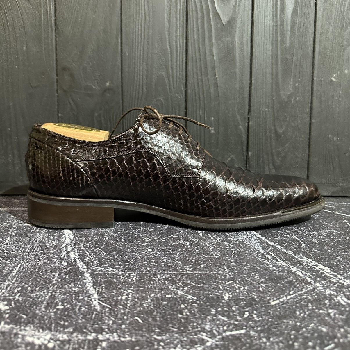 Baldinini BALDININI 🇮🇹- Men’s Brown Oxford Python Leather Size 40 Size US 7 / EU 40 - 9 Thumbnail