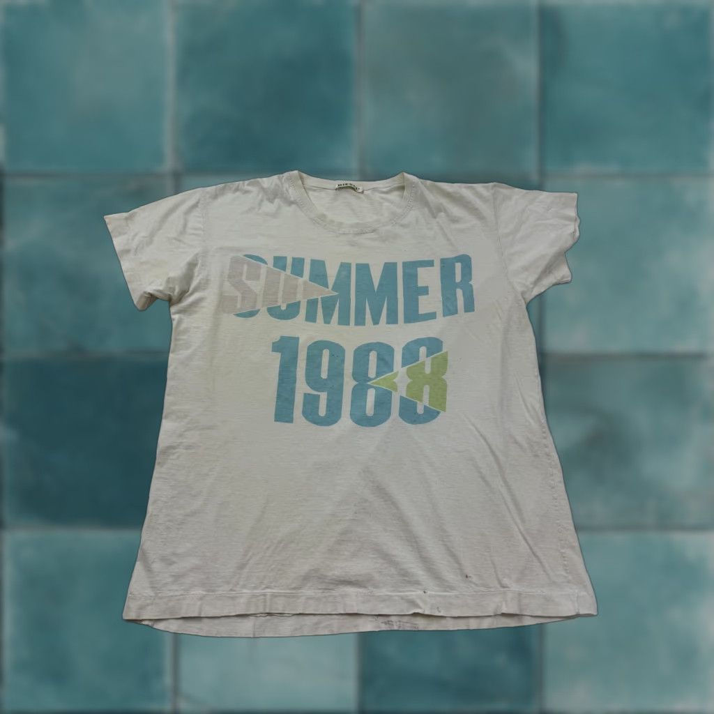 Diesel VINTAGE Diesel Shirt Mens Medium White Summer 1988 Graphic Tee 80s Single Stitch Size US M / EU 48-50 / 2 - 1 Thumbnail