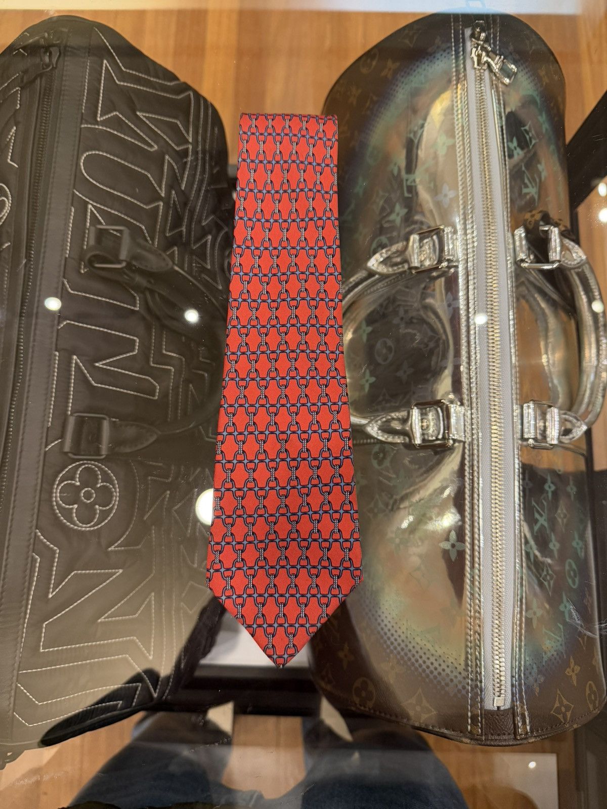 Hermes Hermes Chain Link Tie - Red Size ONE SIZE - 1 Thumbnail
