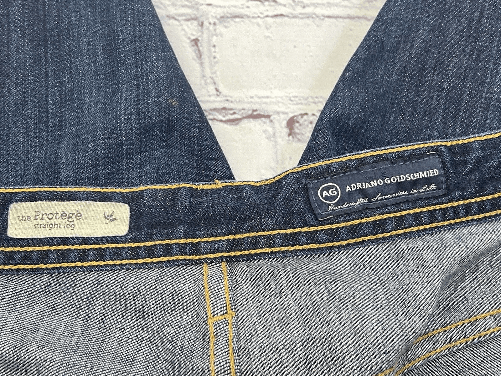 AG Adriano Goldschmied Adriano Goldschmied Size 38 Straight Leg Stretch Blue Jeans Size US 38 / EU 54 - 7 Thumbnail