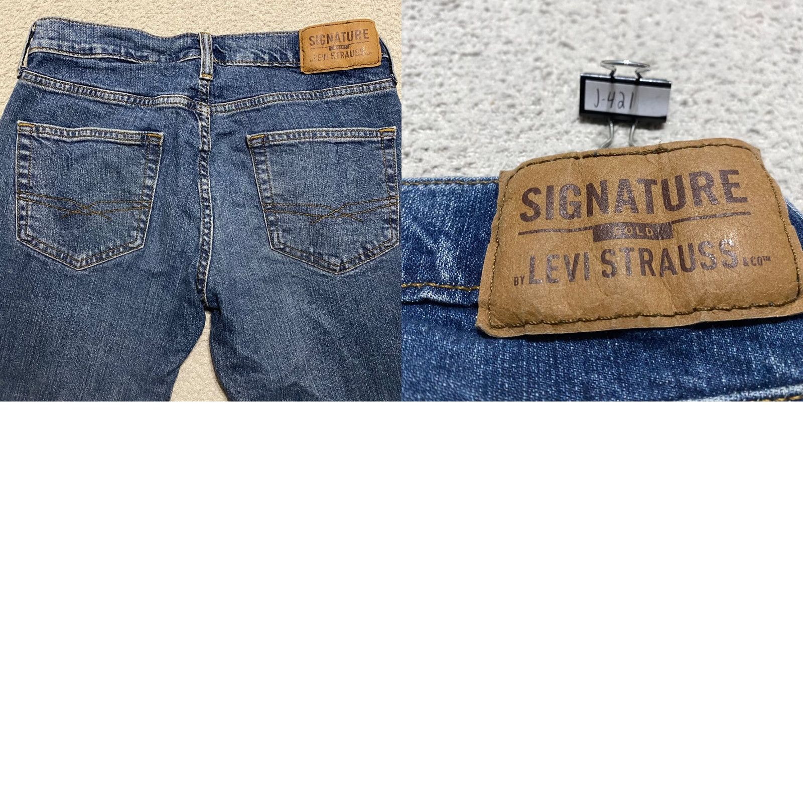 Levi's Levi's Signature Jeans Blue Denim Medium Wash Straight Mid Rise Mens 29x30 5-Pocket Size US 29 - 9 Thumbnail