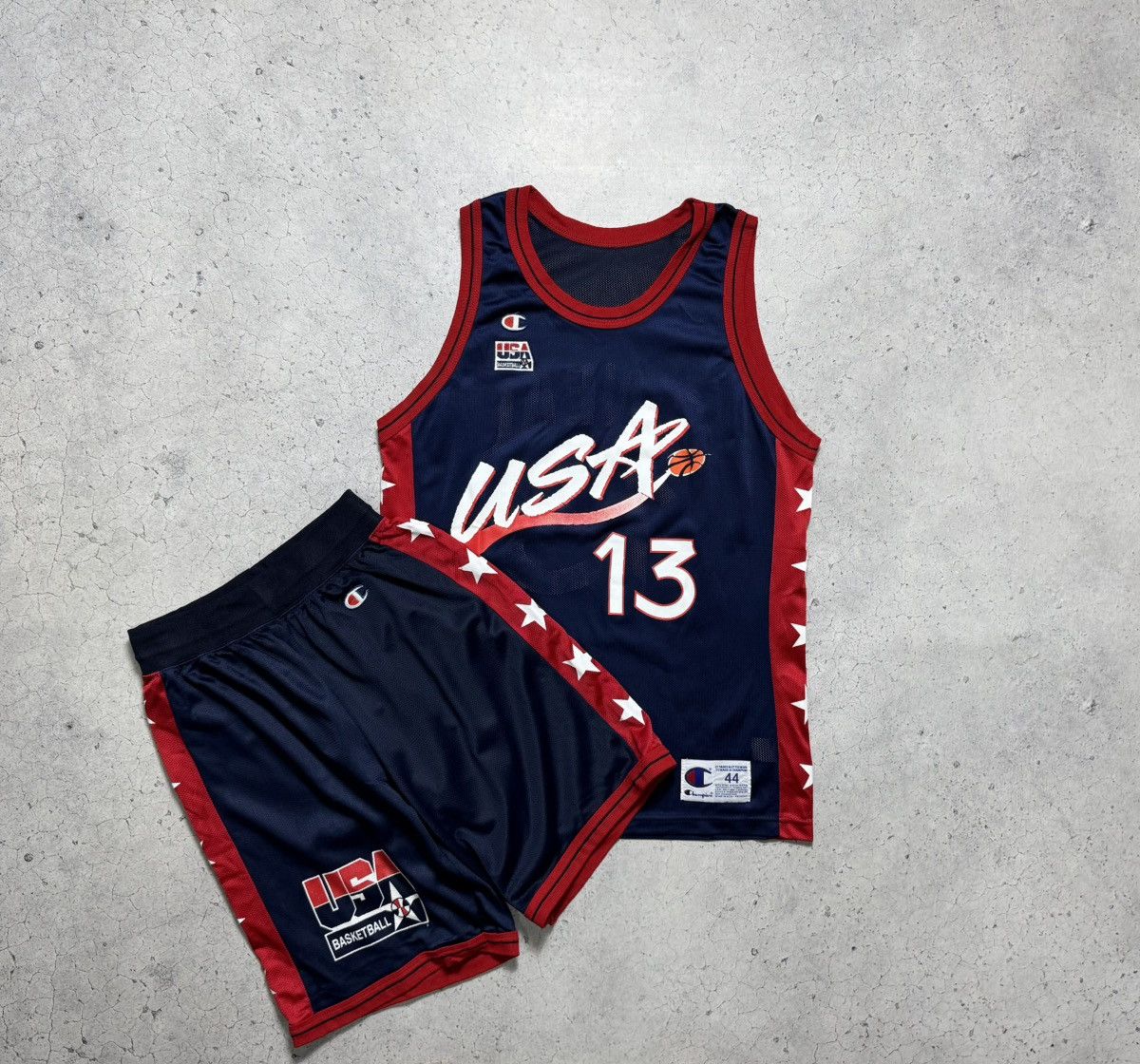 Champion Team USA O'neal #13 NBA Jersey Suit Shorts 1996