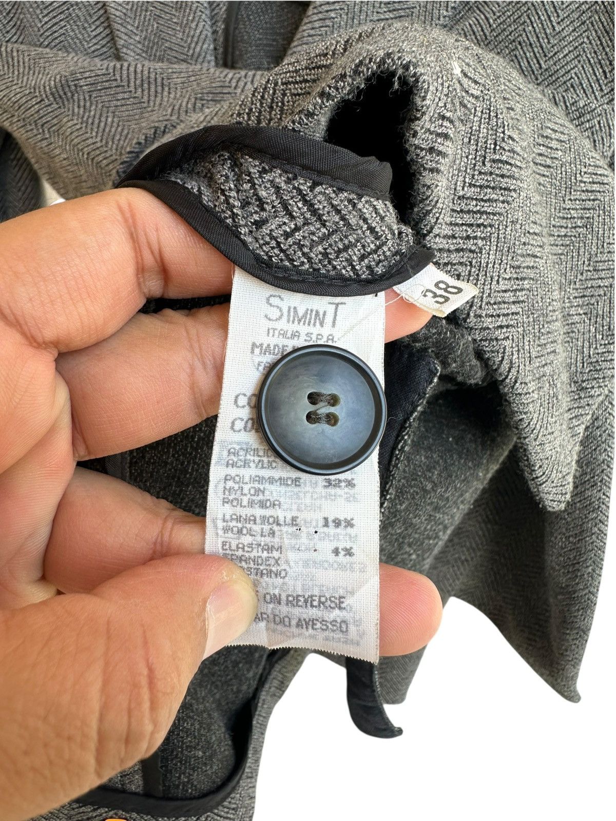 Emporio Armani Emporio Armani Double Breasted Herringbone Blazer Minimalist Size 38L - 5 Thumbnail