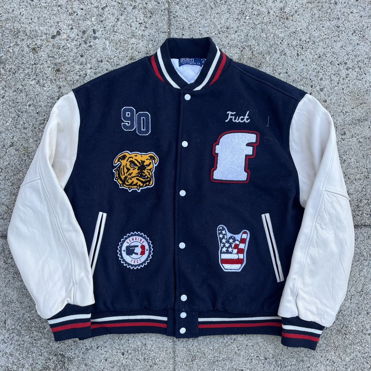 FUCT Fuct Wool Leather Varsity Letterman Jacket Size XL Rare Size US XL / EU 56 / 4 - 1 Thumbnail