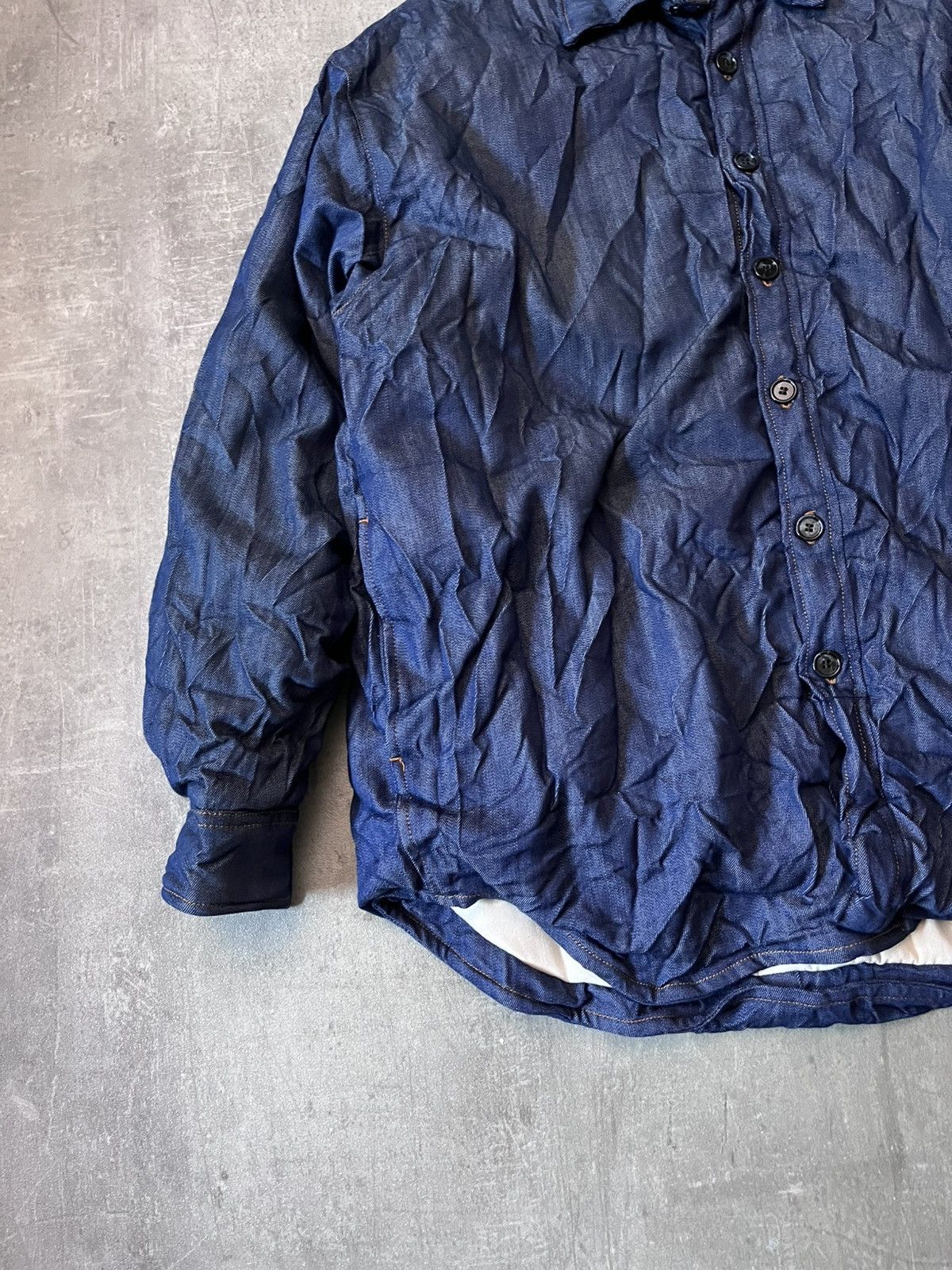 Acne Studios Acne Studios Crinkled Denim Sample jacket overshirt Size US S / EU 44-46 / 1 - 2 Thumbnail