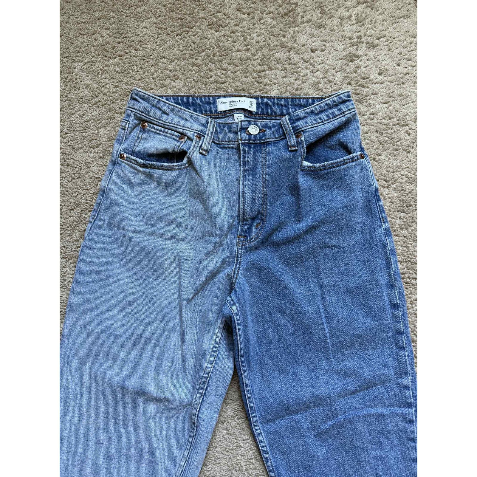 Abercrombie & Fitch Abercrombie & Fitch Curve Love Mom Jeans Blue 27 / 4R Size 27" / US 4 / IT 40 - 4 Thumbnail