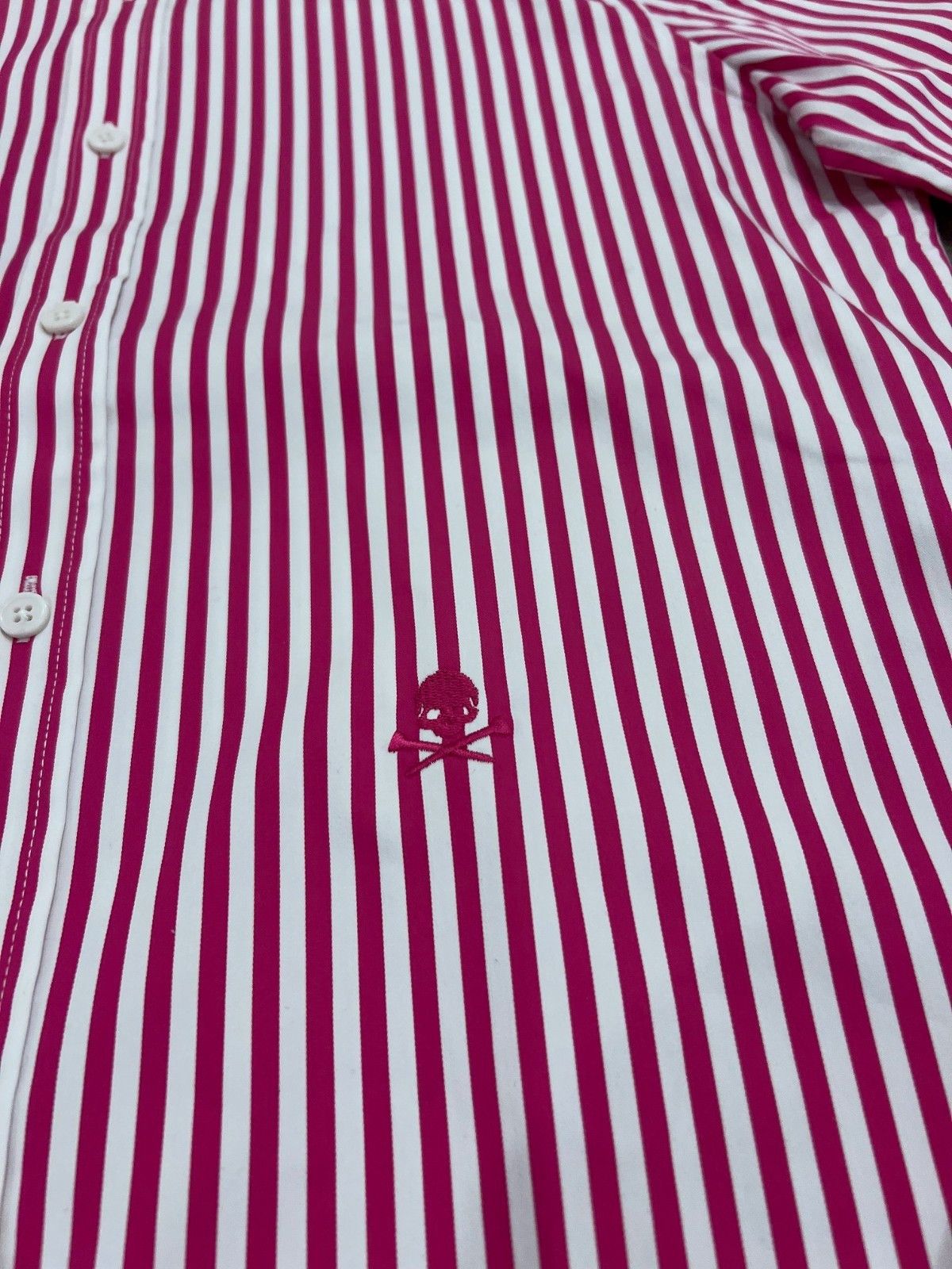G/FORE G/FORE Striped Skull Embroidered Button Shirt Pink White S Size US S / EU 44-46 / 1 - 3 Thumbnail