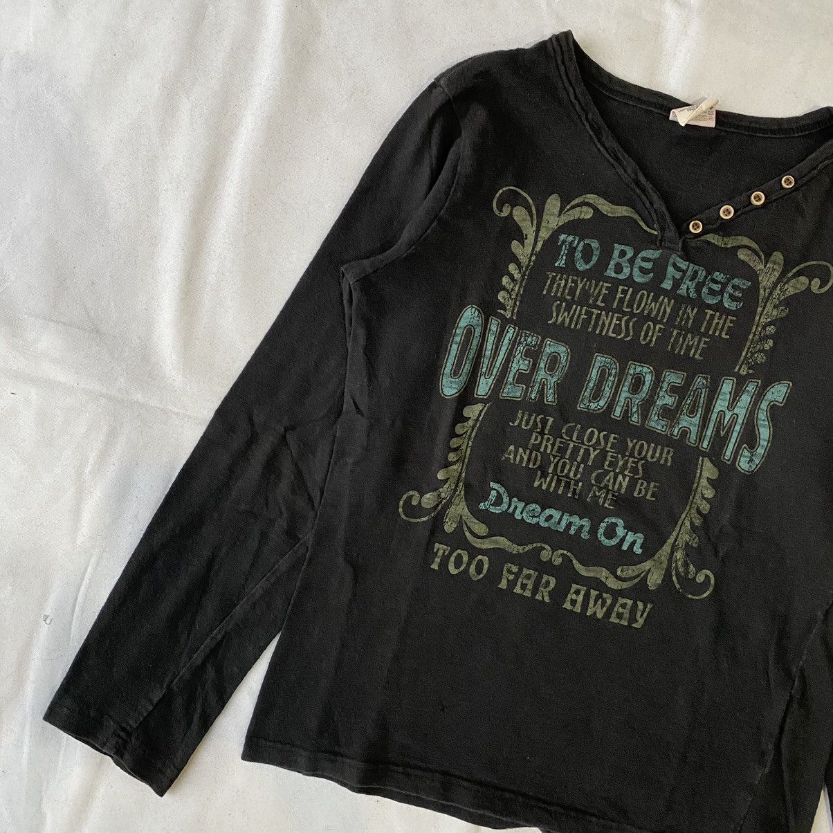 Japanese Brand × Le Grande Bleu (L.G.B.) Japanese Basic Classic Poem Over Dreams Long Sleeve Tees Size US L / EU 52-54 / 3 - 3 Thumbnail