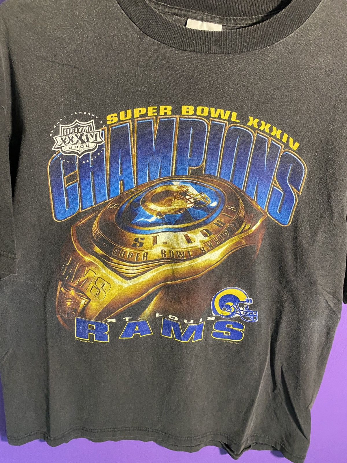 NFL × Vintage Vintage 2000 St Louis Rams Super Bowl champs t-shirt Size US L / EU 52-54 / 3 - 3 Thumbnail