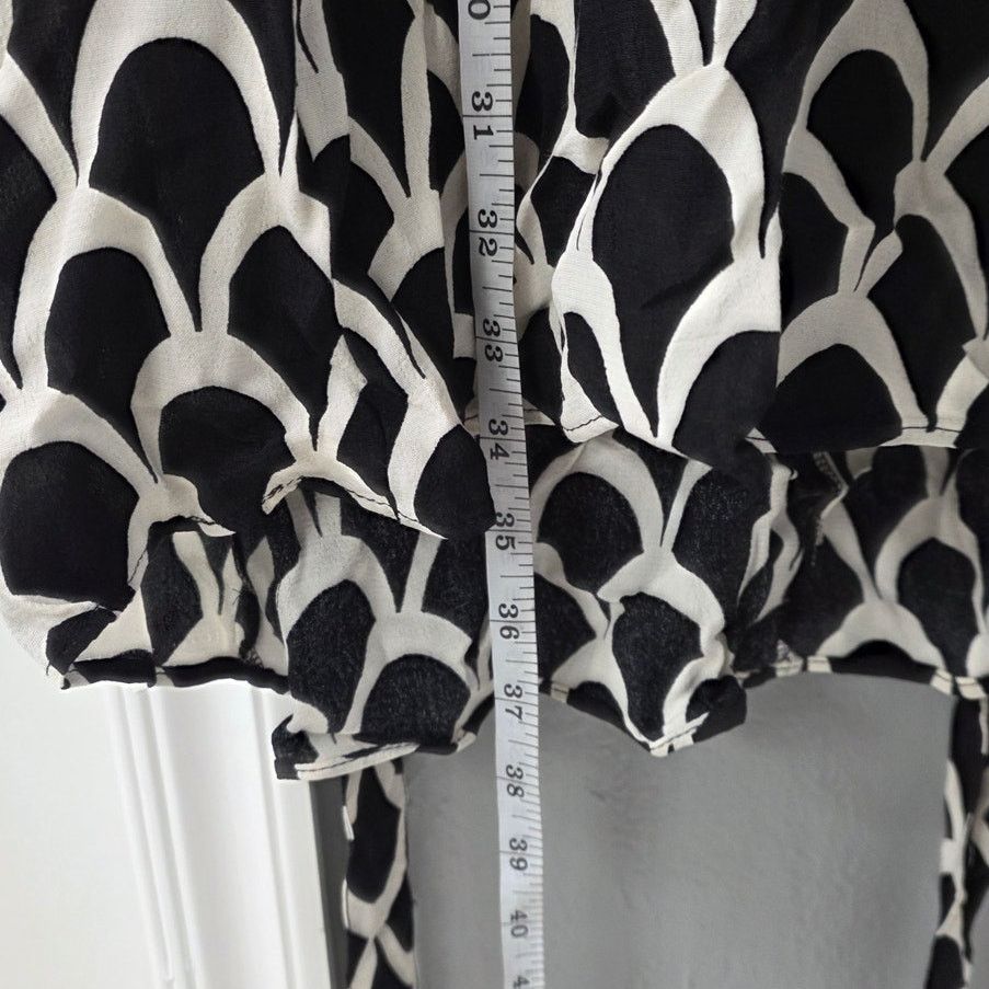 Zara Zara Black & White Geometric Sheer Emelie Shirt Dress - XXL Size XXL / US 16-18 / IT 52-54 - 8 Thumbnail