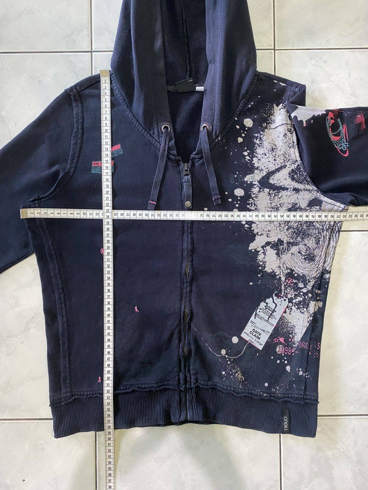 O'Neill Vintage O’Neill Zip Hoodie Paint Splatter Distressed Grunge Size US M / EU 48-50 / 2 - 18 Thumbnail