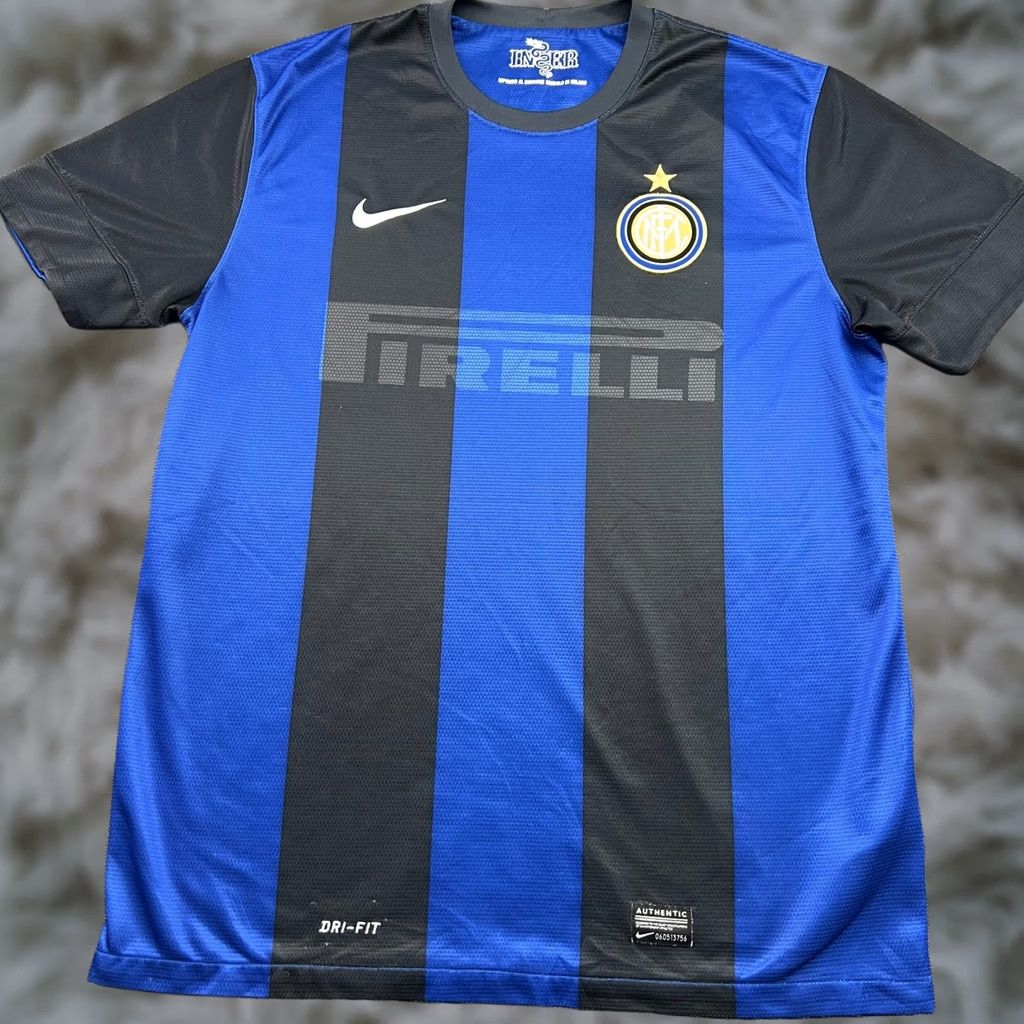 Nike Inter Milan 2012 2013 Home Mens Football Jersey Large Nike Soccer Shirt Shirt Mens L Multicolor Nike Football Jersey Size US L / EU 52-54 / 3 - 1 Thumbnail