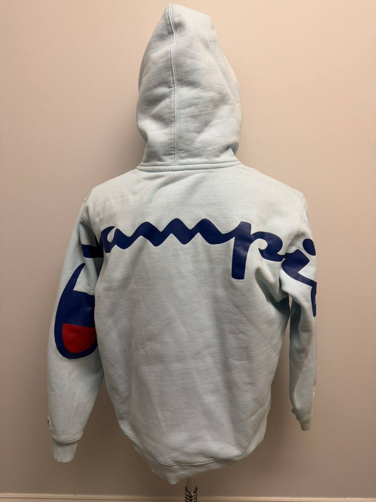Champion × Supreme SS18 Light Blue Champion Script Hoodie Size US L / EU 52-54 / 3 - 1 Thumbnail