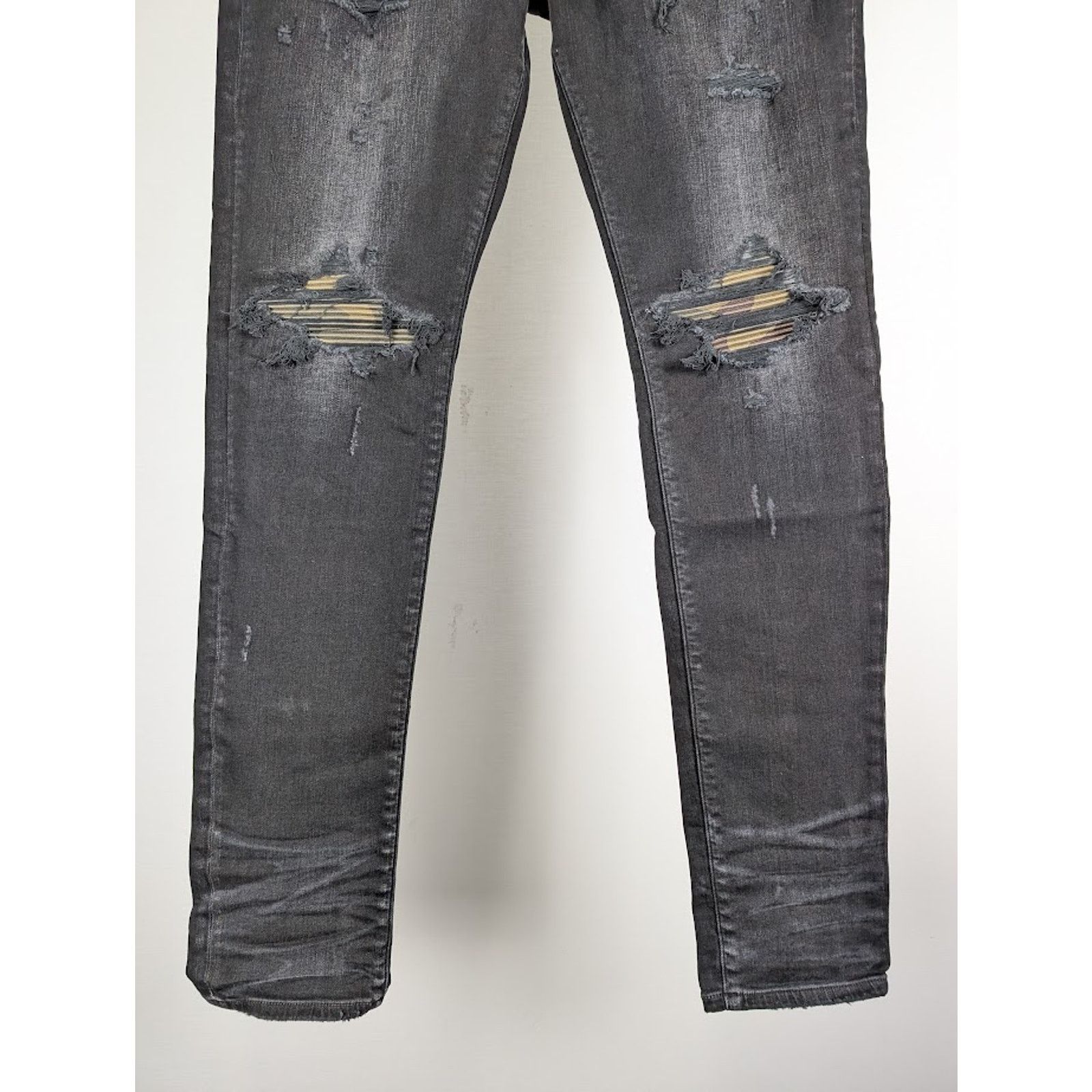 Amiri o1rshd1 Leather Camo MX1 Jeans in Aged Black Size US 33 - 4 Thumbnail