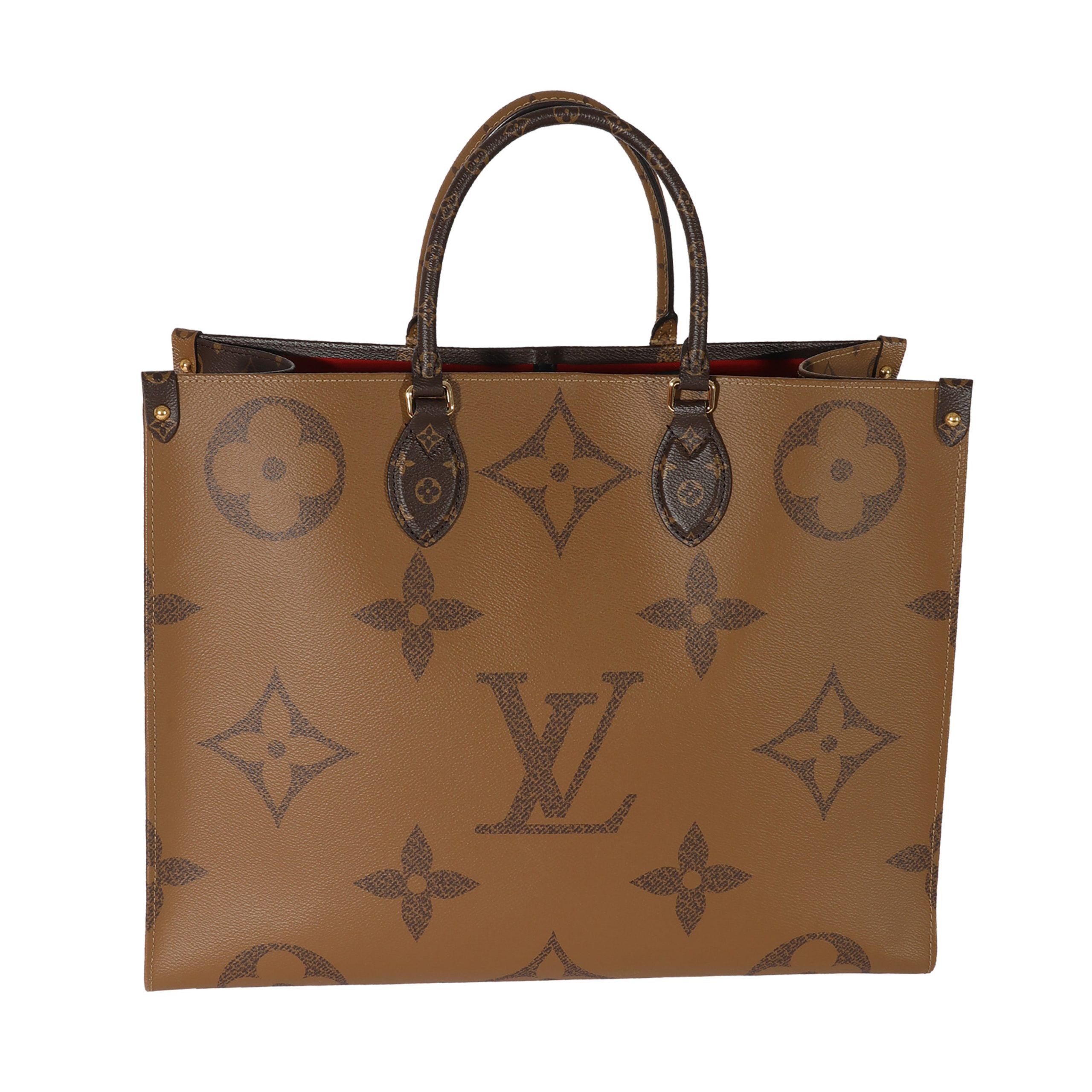 Image of Louis Vuitton Reverse Monogram Onthego Gm in Red, Women's