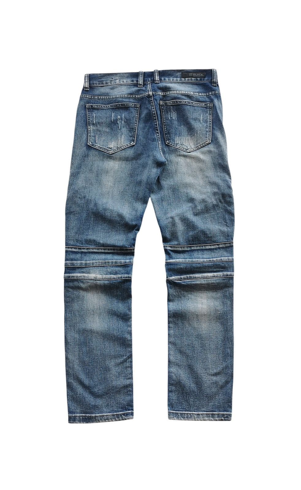 Jean Black Premium Skinny Flex Biker Jeans Like Balmain Jeans Size US 32 / EU 48 - 2 Thumbnail