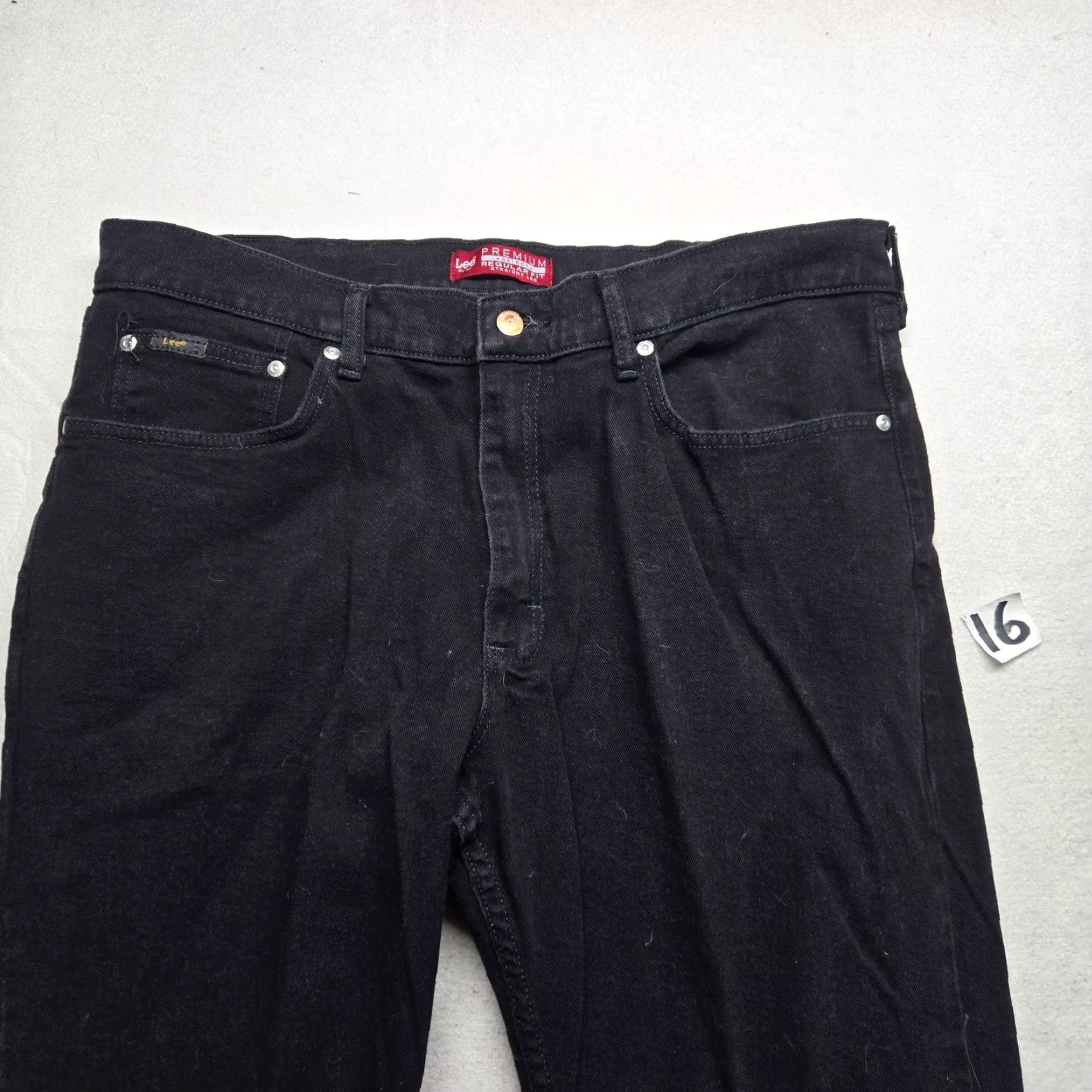 Lee LEE Jeans Black 38x30 Regular Fit Straight Denim Pants Mens Adult XS? Size US 38 / EU 54 - 2 Thumbnail