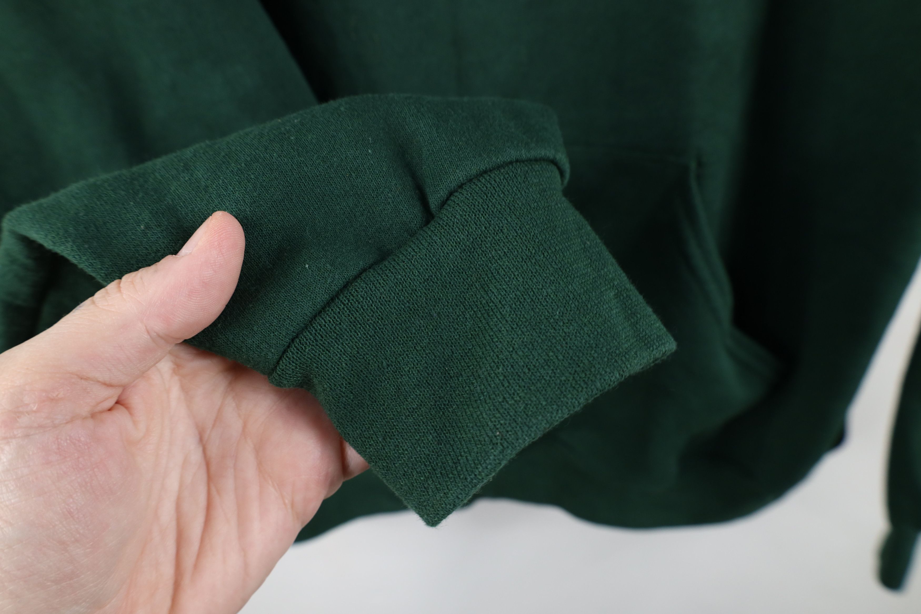 Vintage Vintage 90s Streetwear Blank Hoodie Sweatshirt Dark Green Size US XXL / EU 58 / 5 - 9 Thumbnail