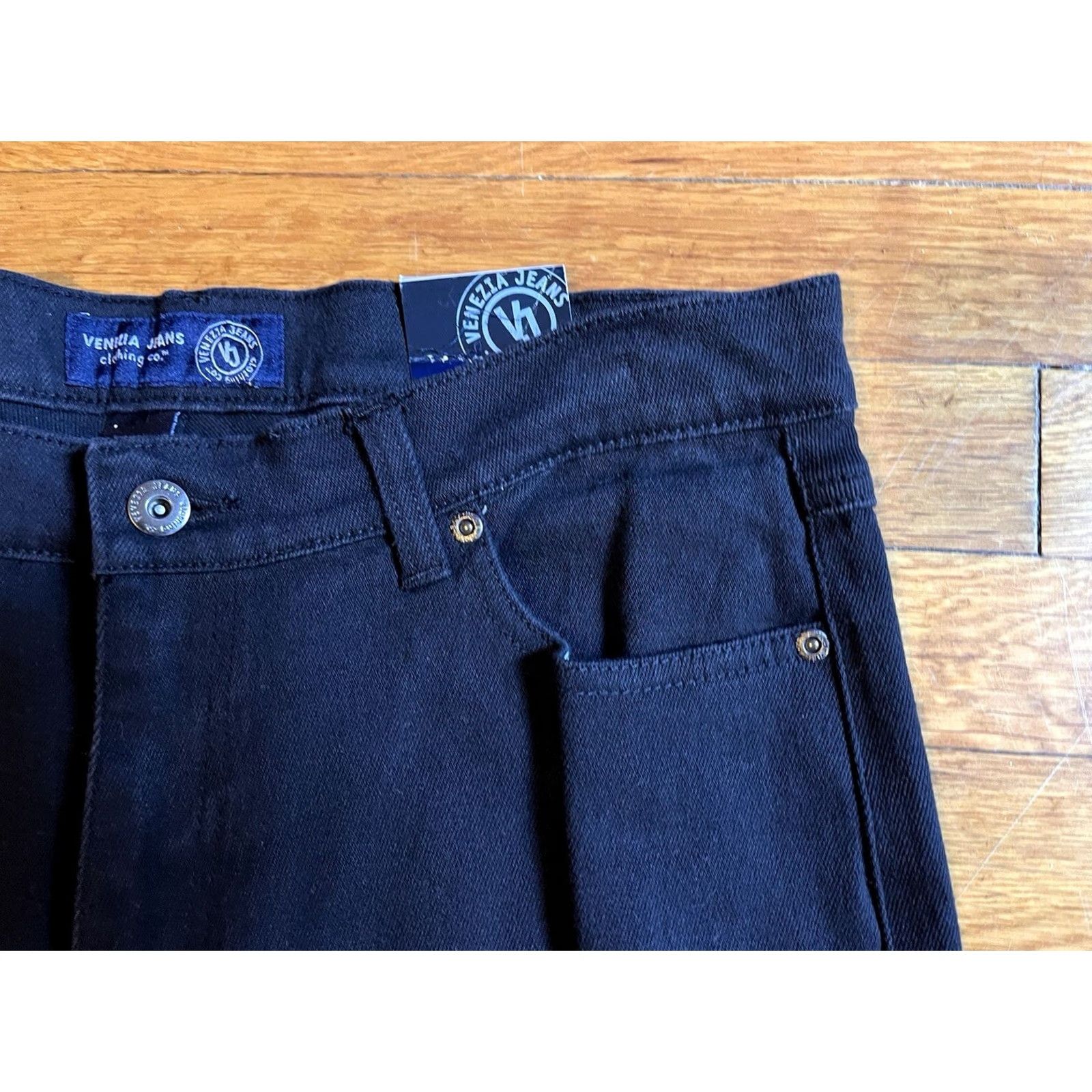 Vintage Venezia Jeans Women’s 16 Average Black Stretch Boot Cut Jeans Shirt Pants? Size 38" / US 16 / IT 52 - 3 Thumbnail
