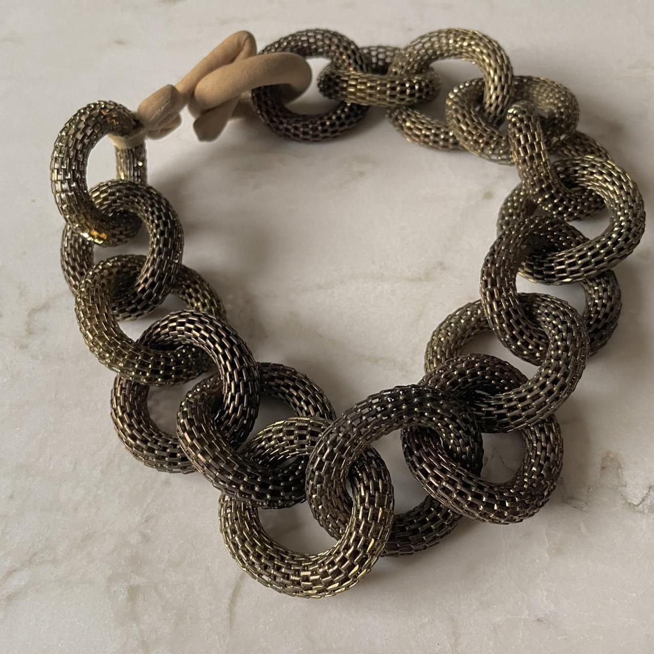 Vintage Vintage Brass Gold Mesh Link Necklace Size ONE SIZE - 3 Thumbnail