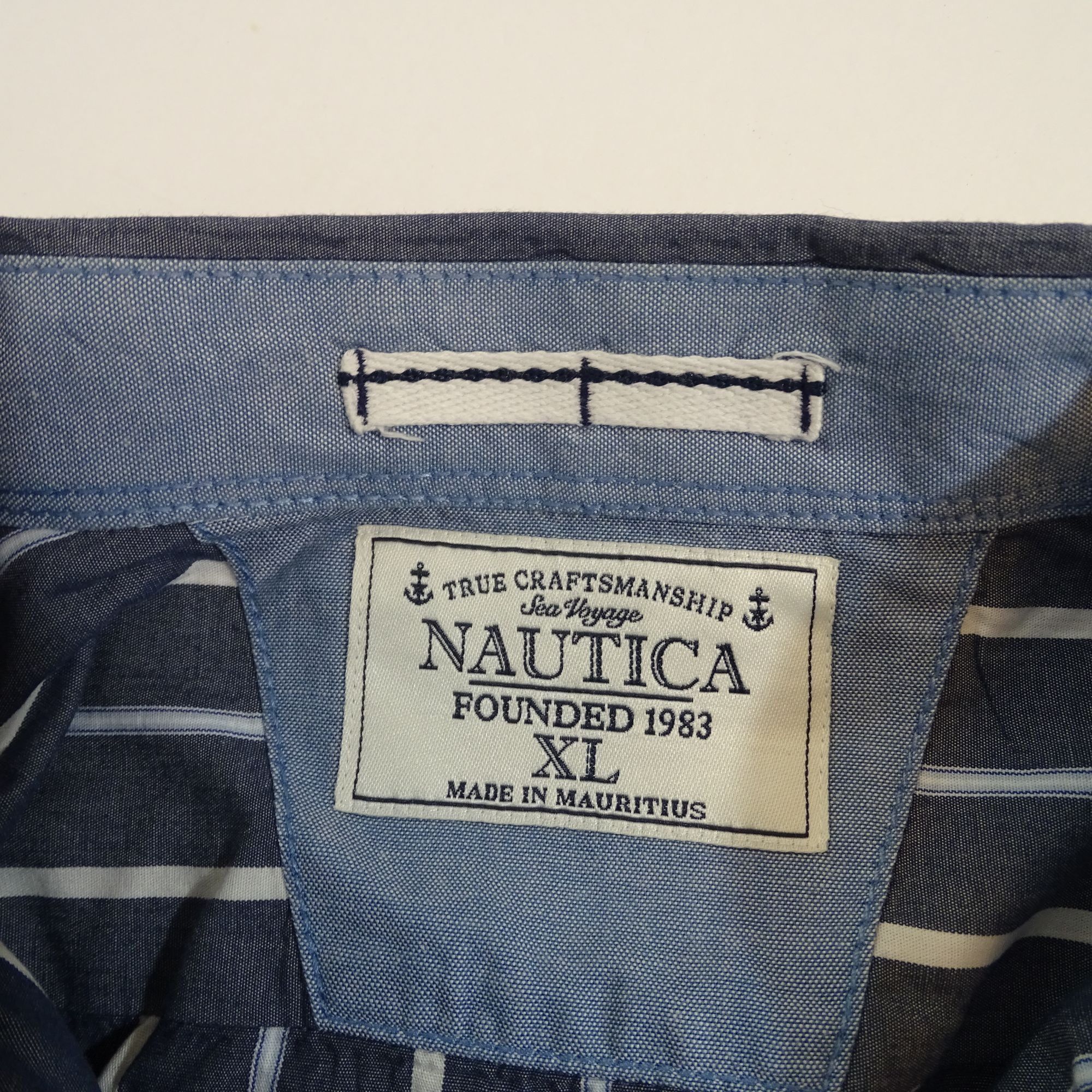 Nautica Nautica Men Striped Button Down Collared Shirt Size XL Gray Size US XL / EU 56 / 4 - 4 Thumbnail