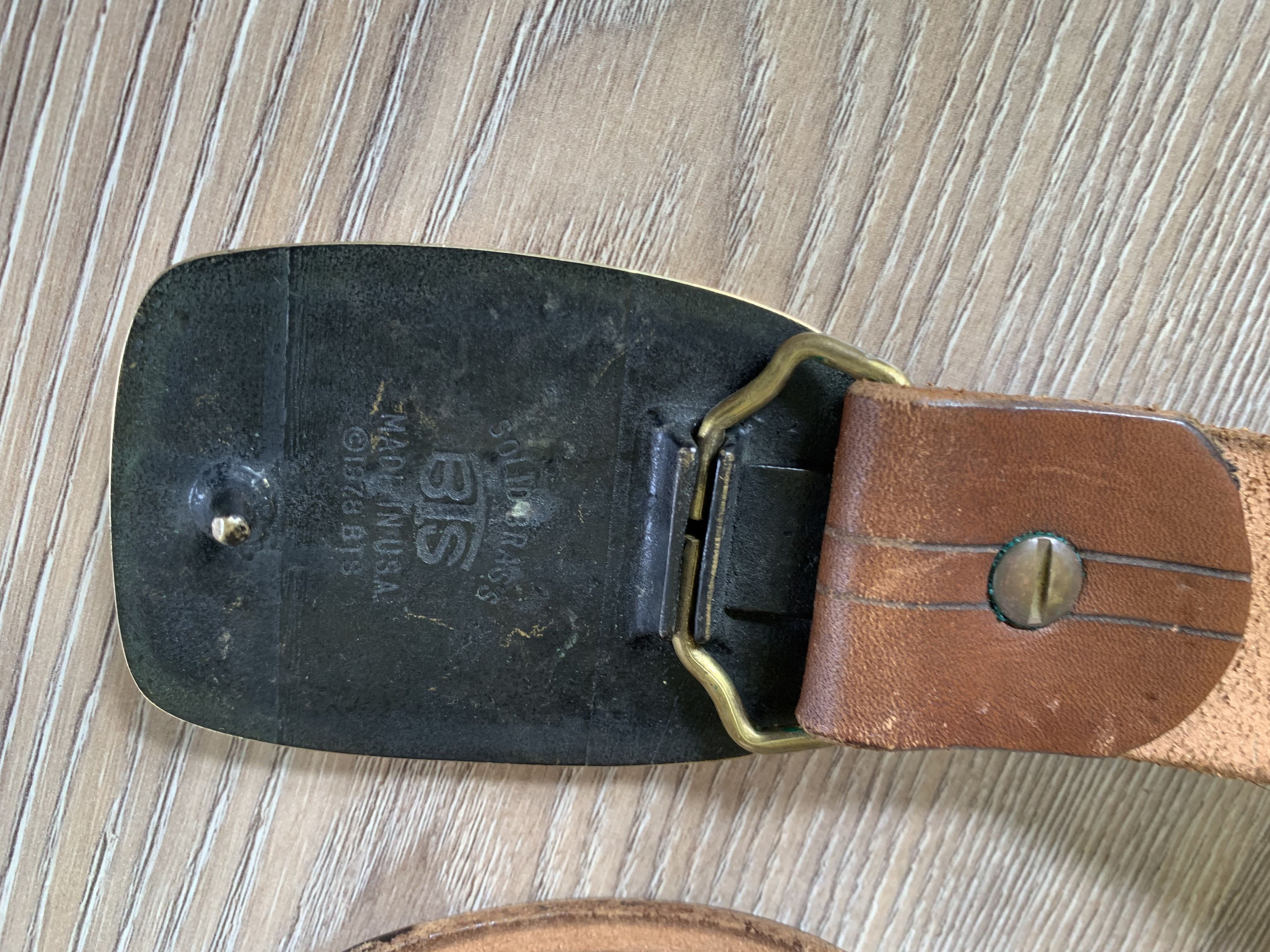 Vintage BTS Retro Embossed Western Cowboy Leather Belt Size ONE SIZE - 6 Thumbnail