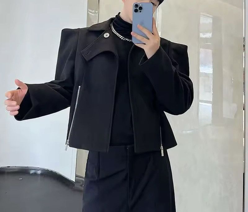 Other Casual Designer Japanese Zipper Elegant Coat Woolen Jacket Size US XL / EU 56 / 4 - 4 Thumbnail